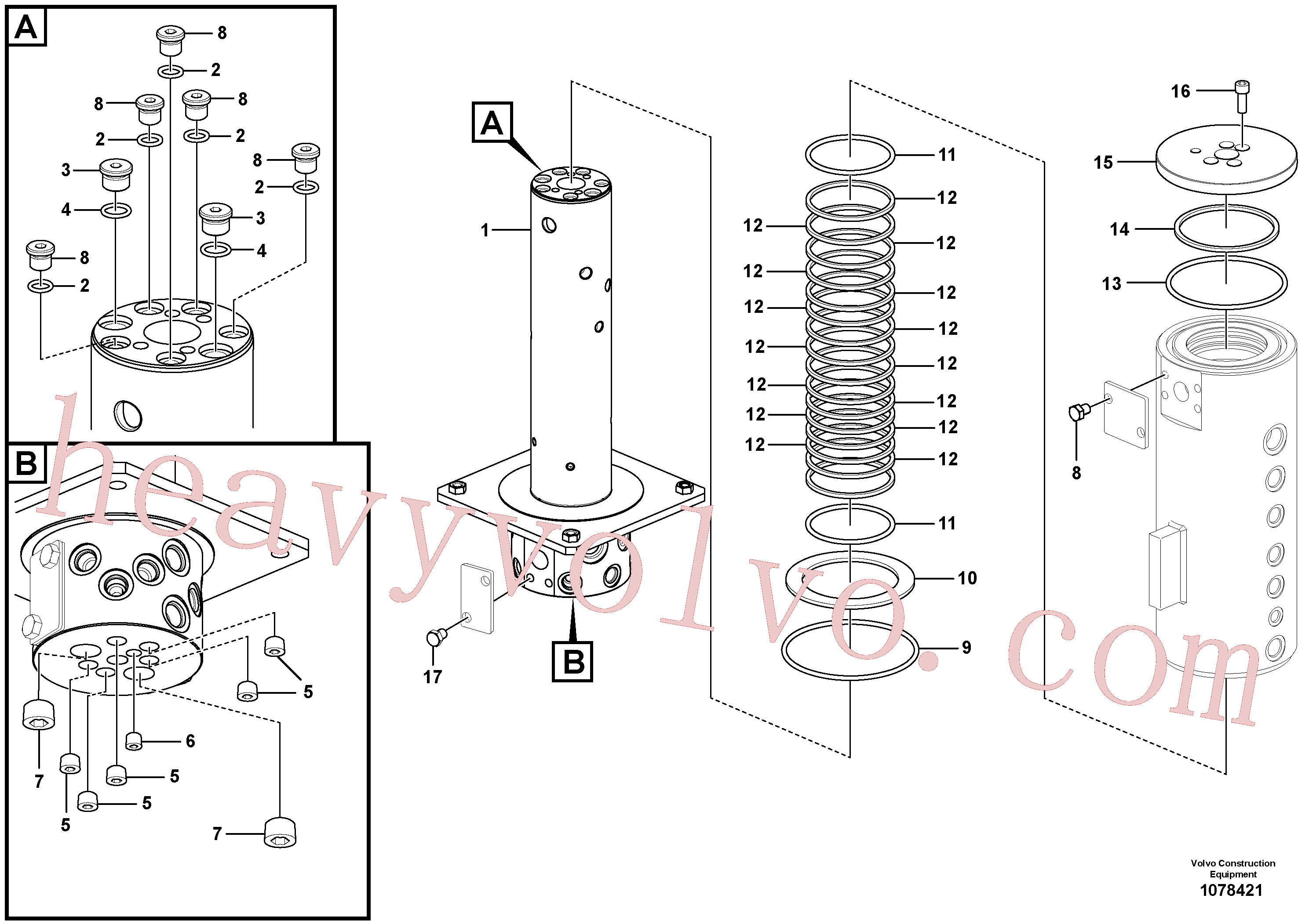 VOE14883862 for Volvo Turning joint(1078421 assembly)