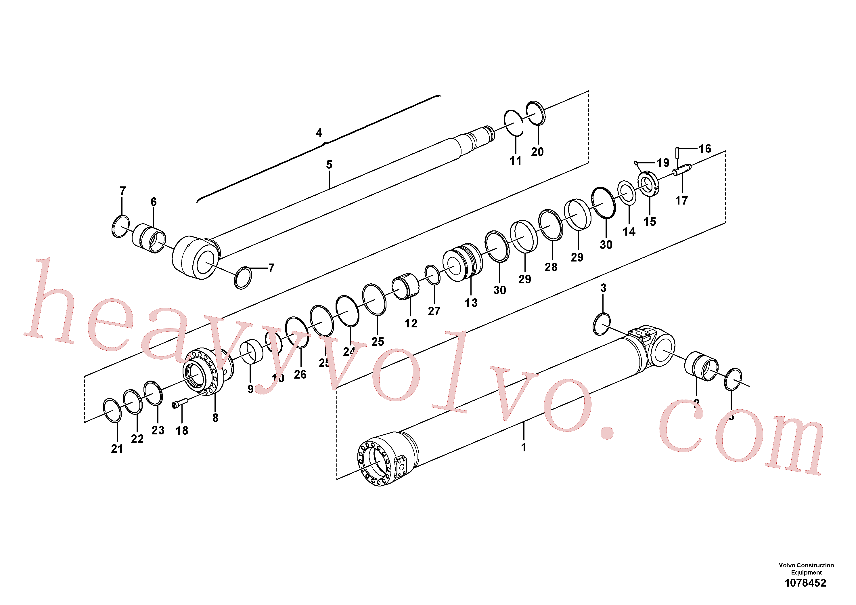 SA9612-08540 for Volvo Dipper arm cylinder(1078452 assembly)