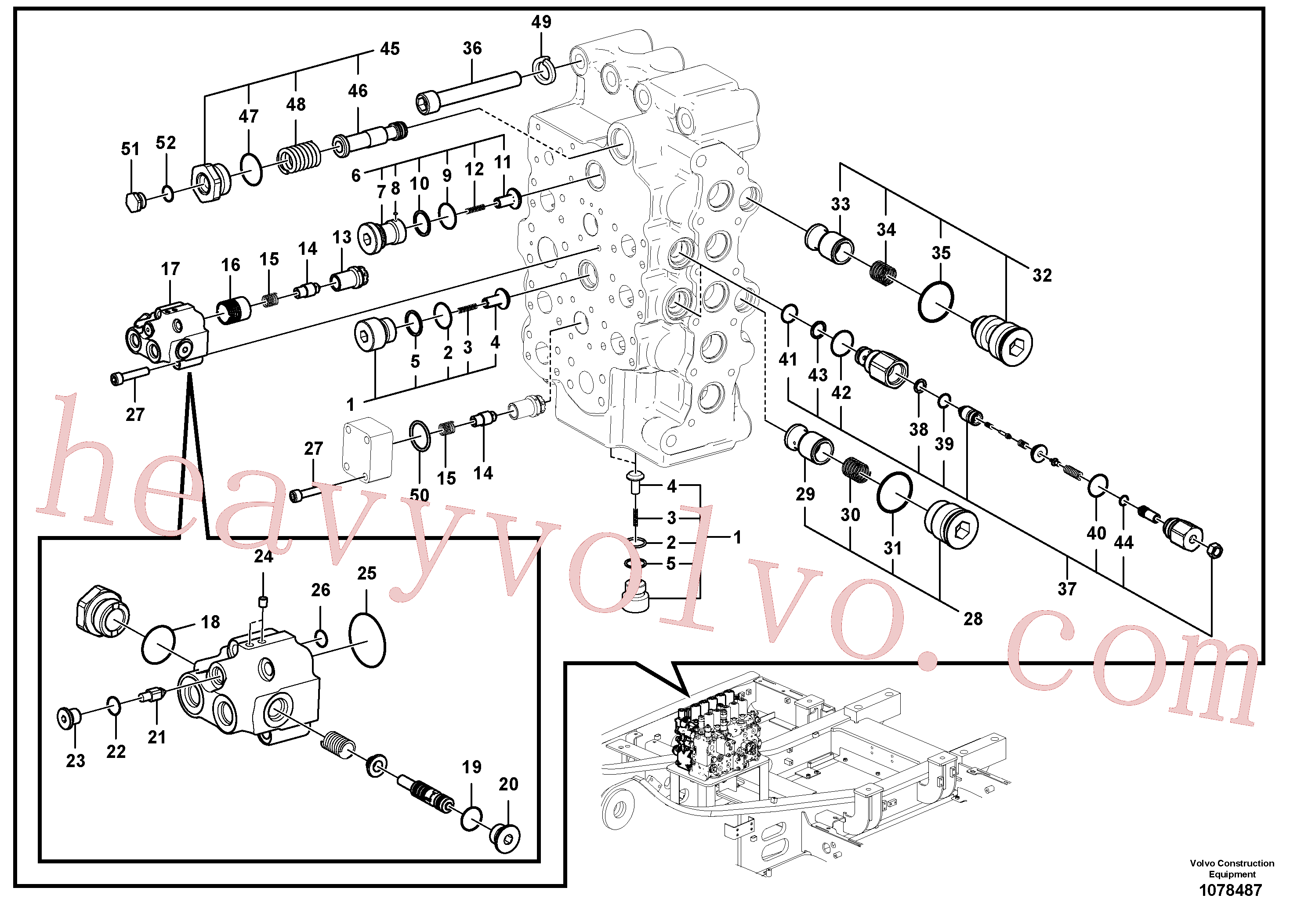 SA7273-10480 for Volvo Main control valve(1078487 assembly)