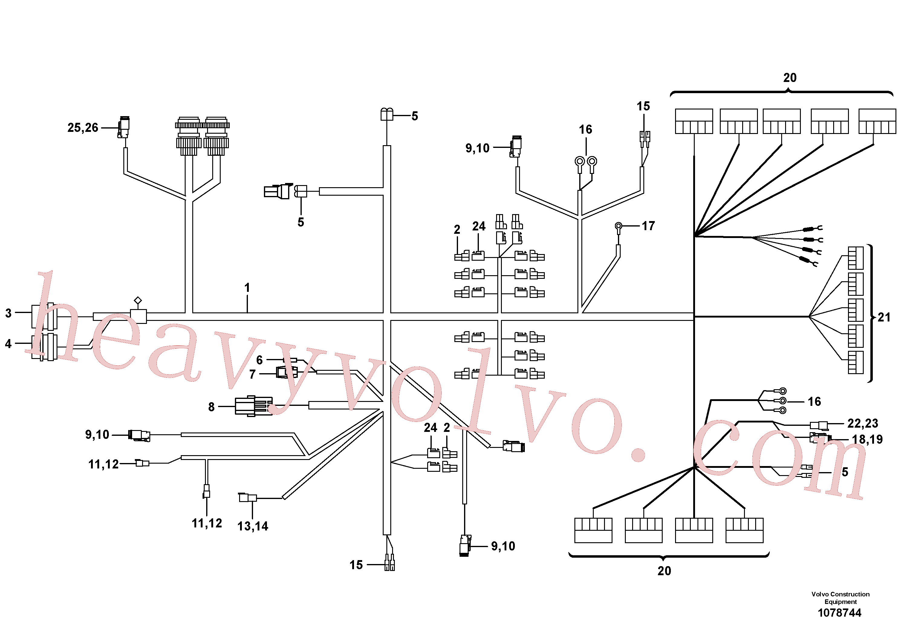 RM20377404 for Volvo Cable harness, steering console(1078744 assembly)