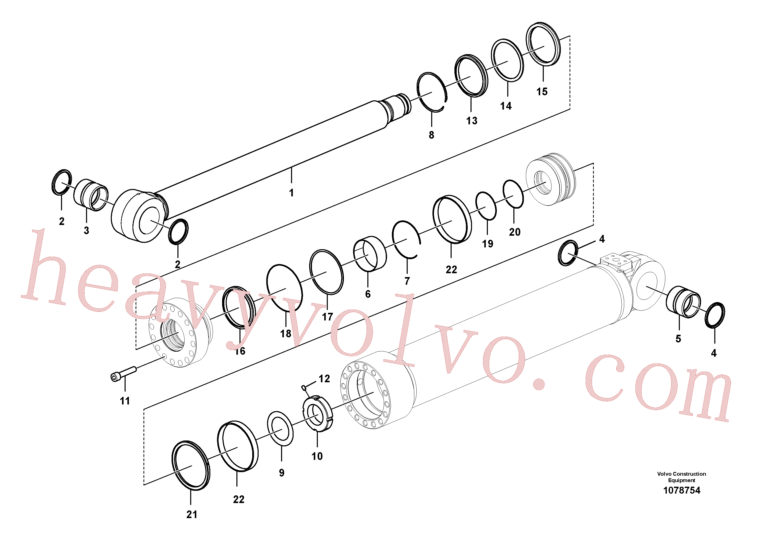 VOE14023284 for Volvo Boom cylinder(1078754 assembly)