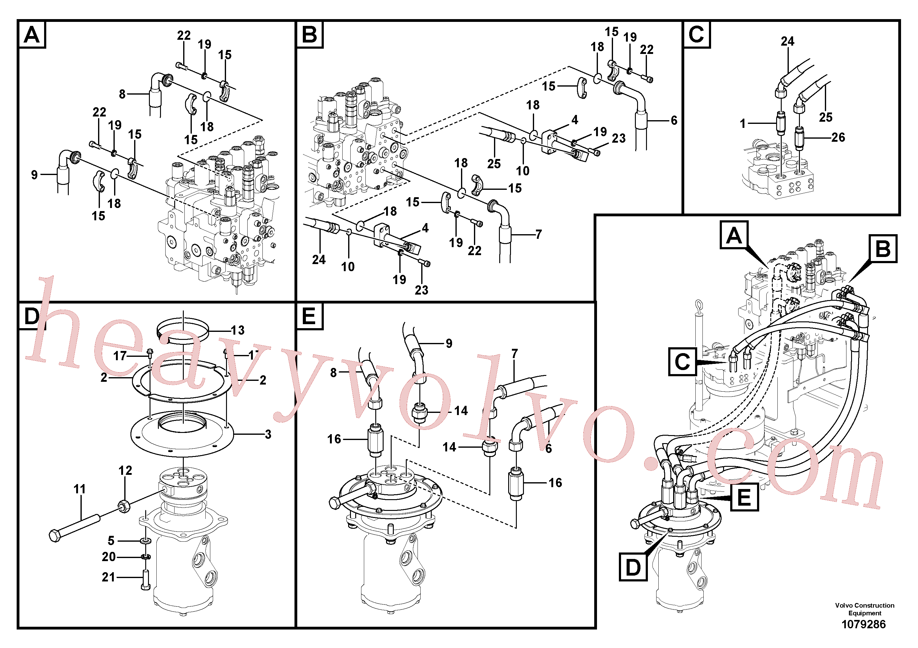 SA9402-04613 for Volvo Turning joint line, control valve to turning joint(1079286 assembly)