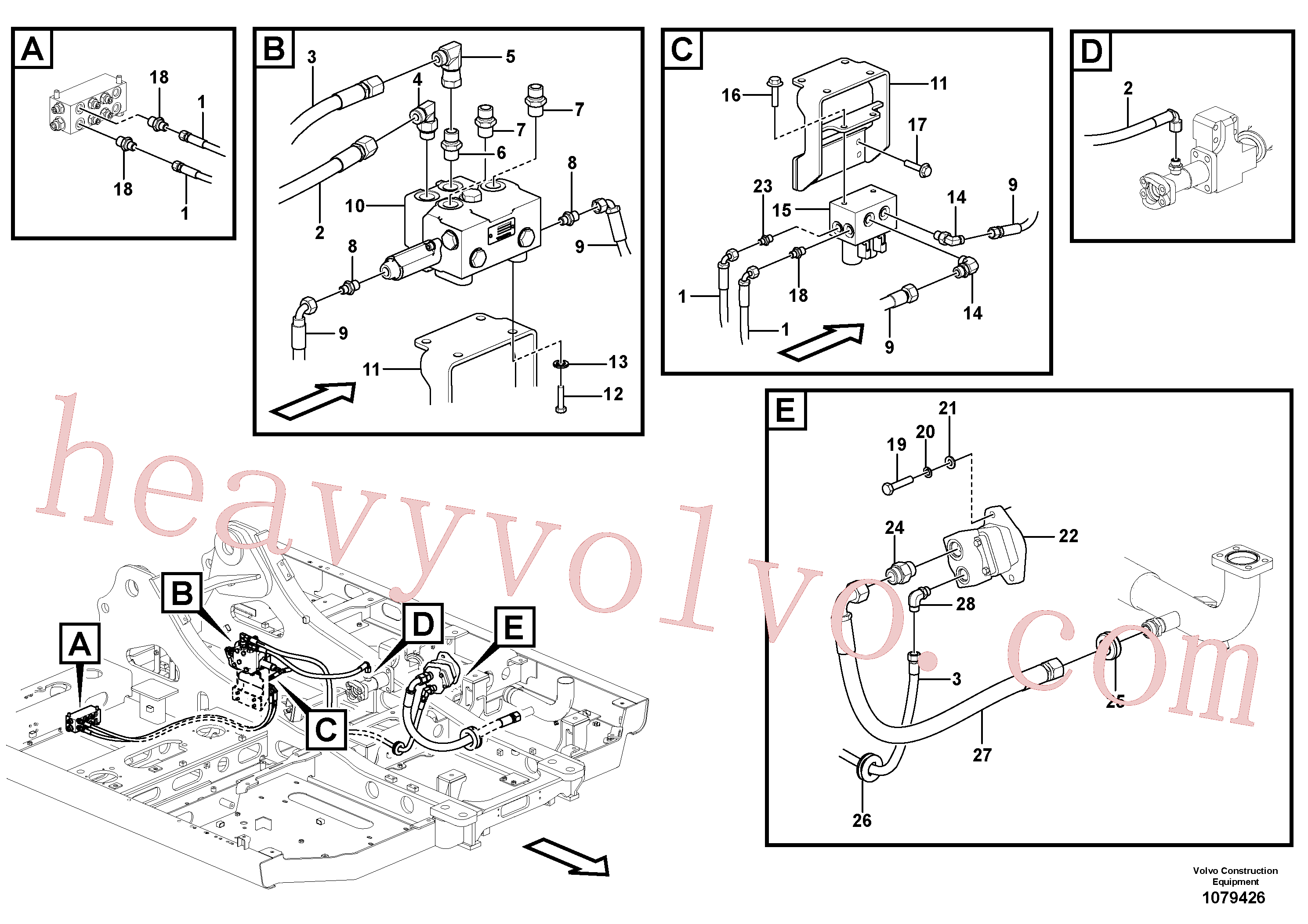 VOE937991 for Volvo Working hydraulic, slope and rotator on upper frame(1079426 assembly)