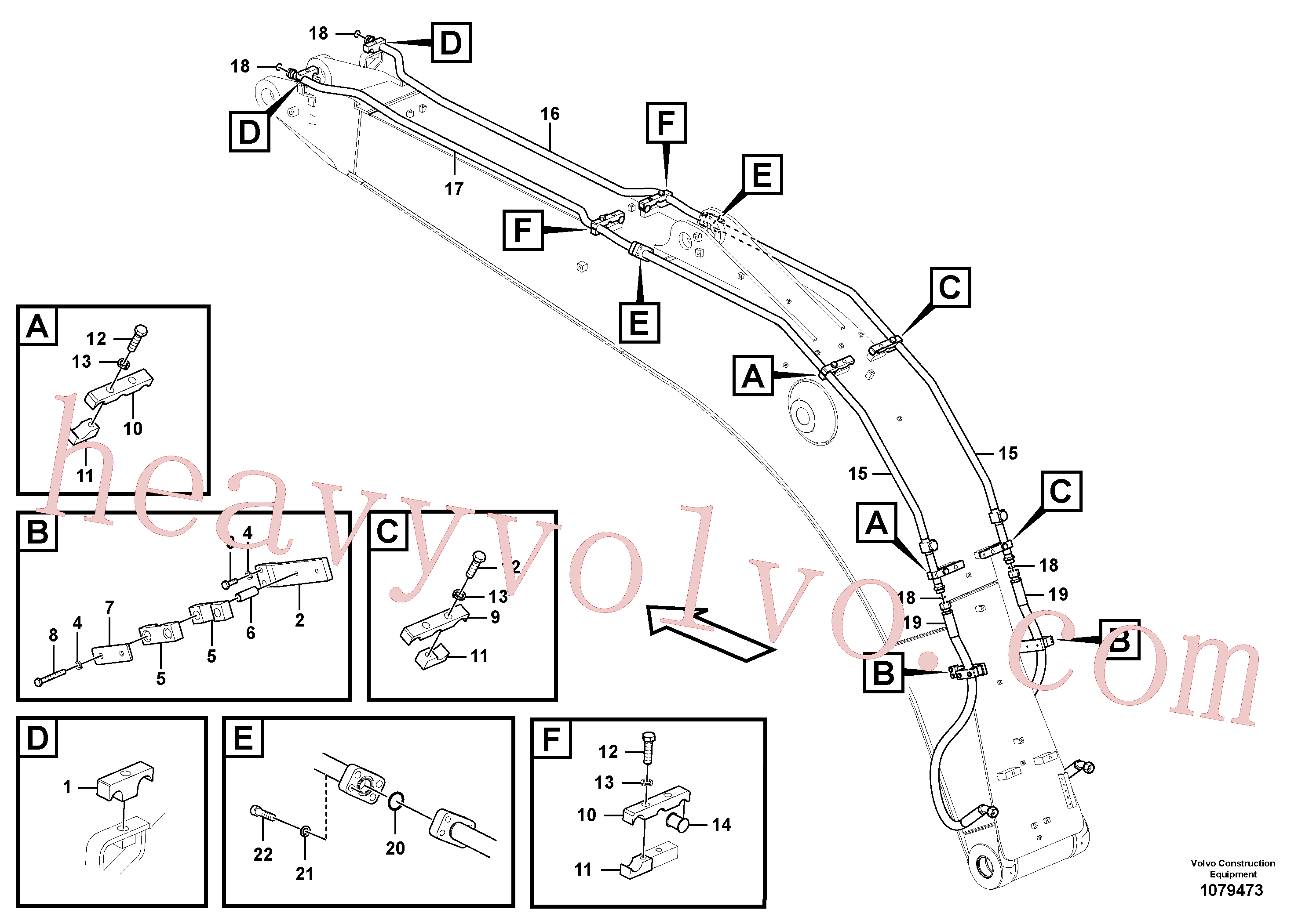 VOE14504830 for Volvo Working hydraulic, hammer and shear for boom(1079473 assembly)