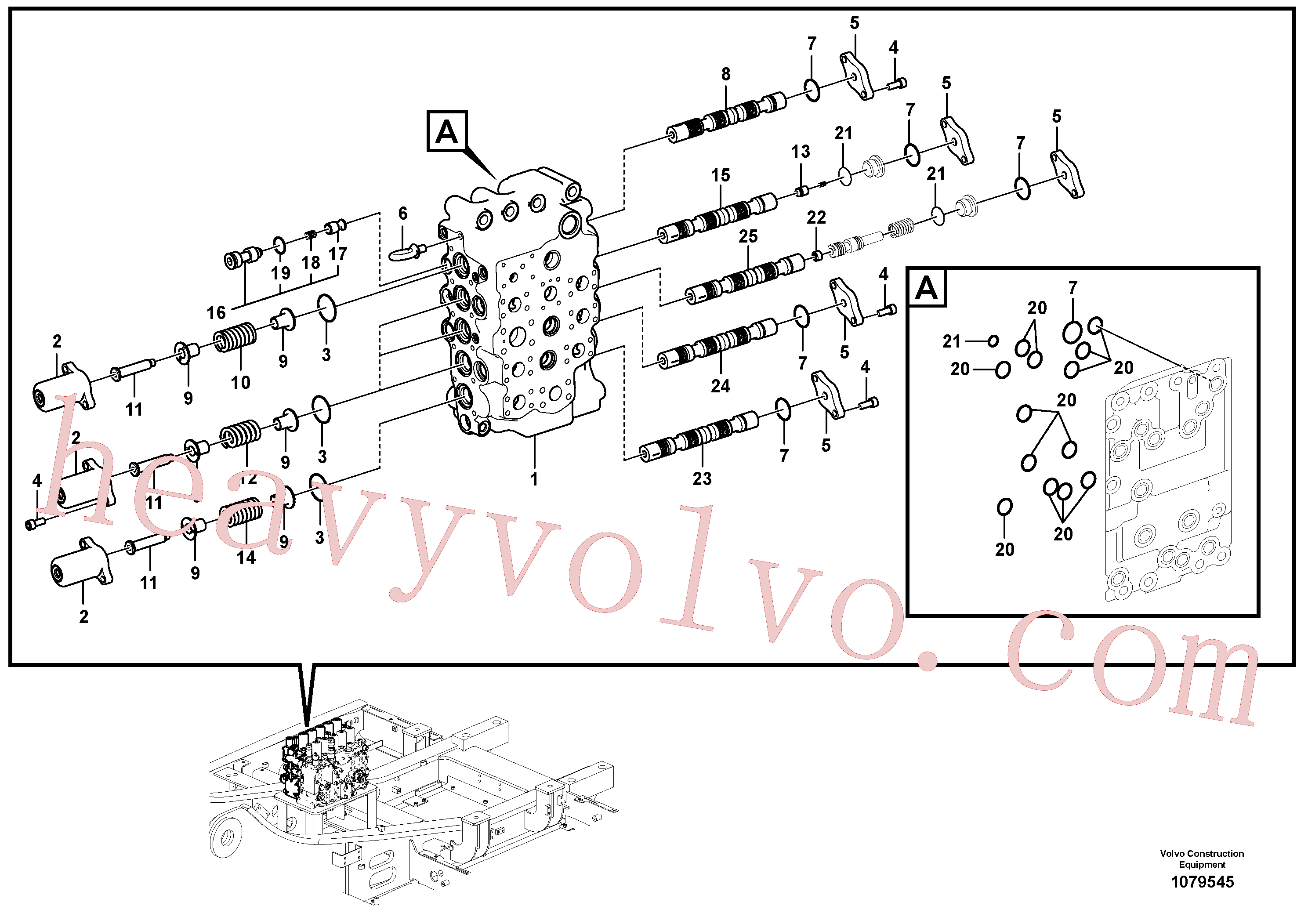 VOE14688876 for Volvo Main control valve(1079545 assembly)