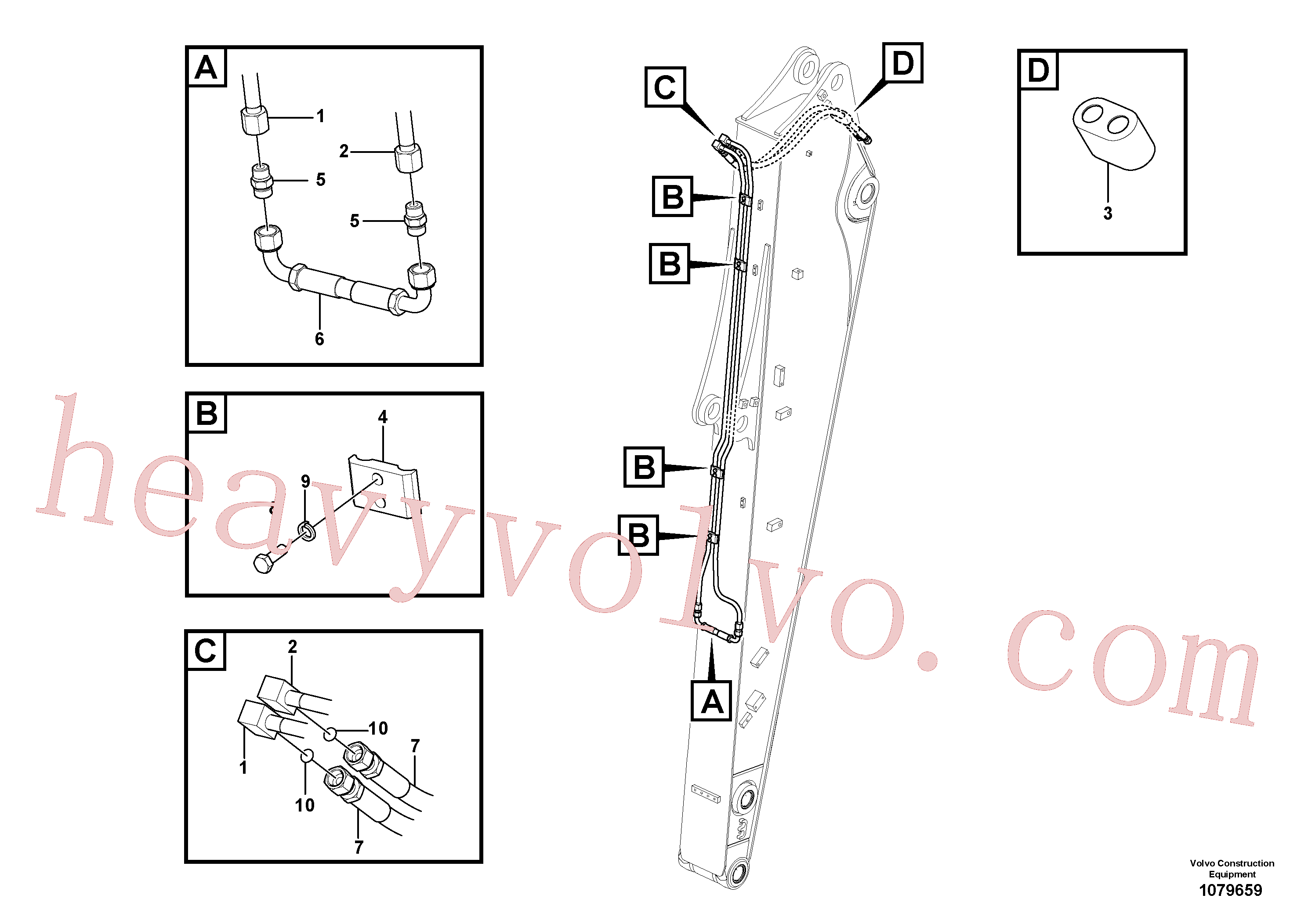 VOE14552275 for Volvo Working hydraulic, slope and rotator on dipper arm(1079659 assembly)