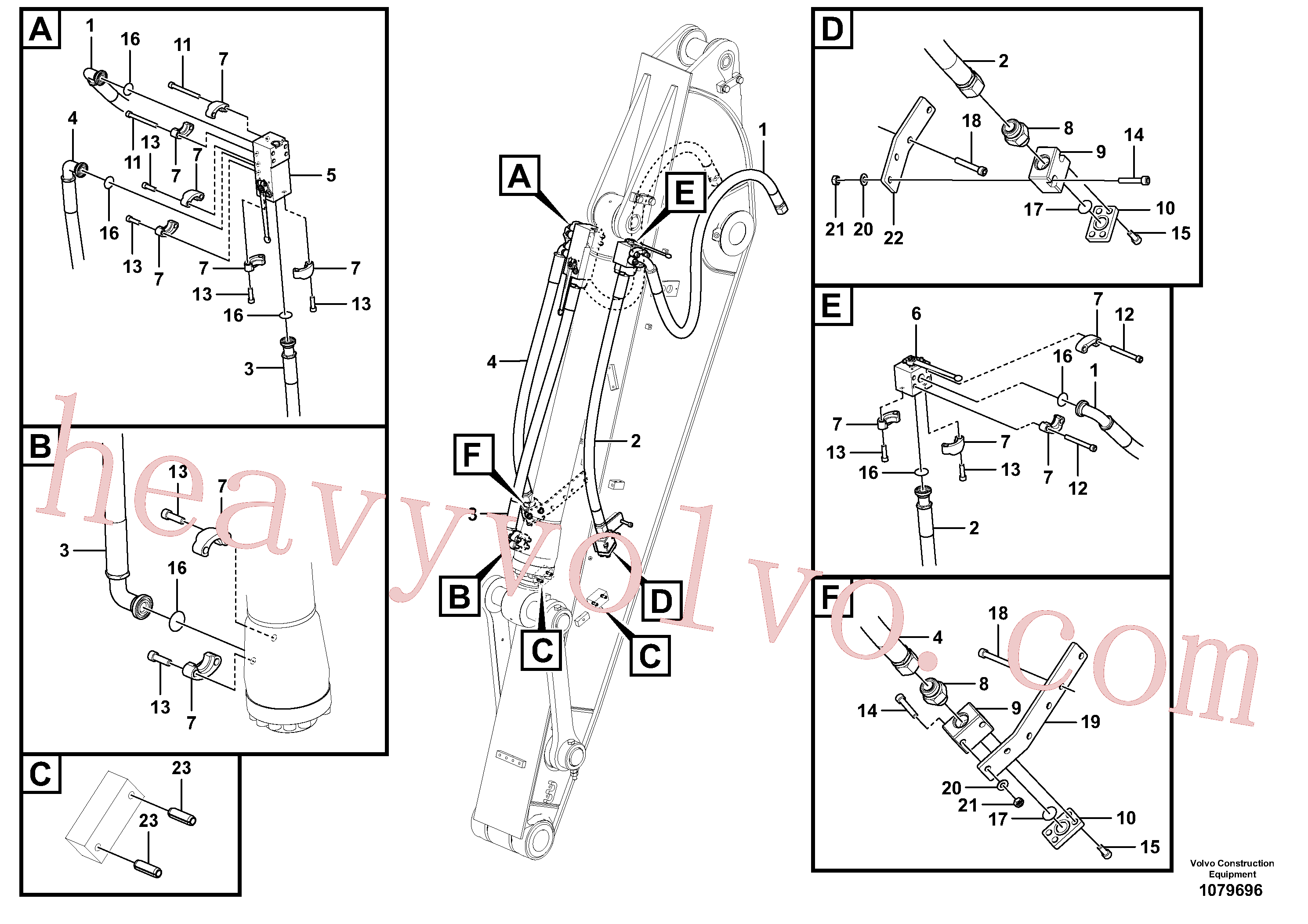 VOE984357 for Volvo Working hydraulics, bucket cylinder grab(1079696 assembly)