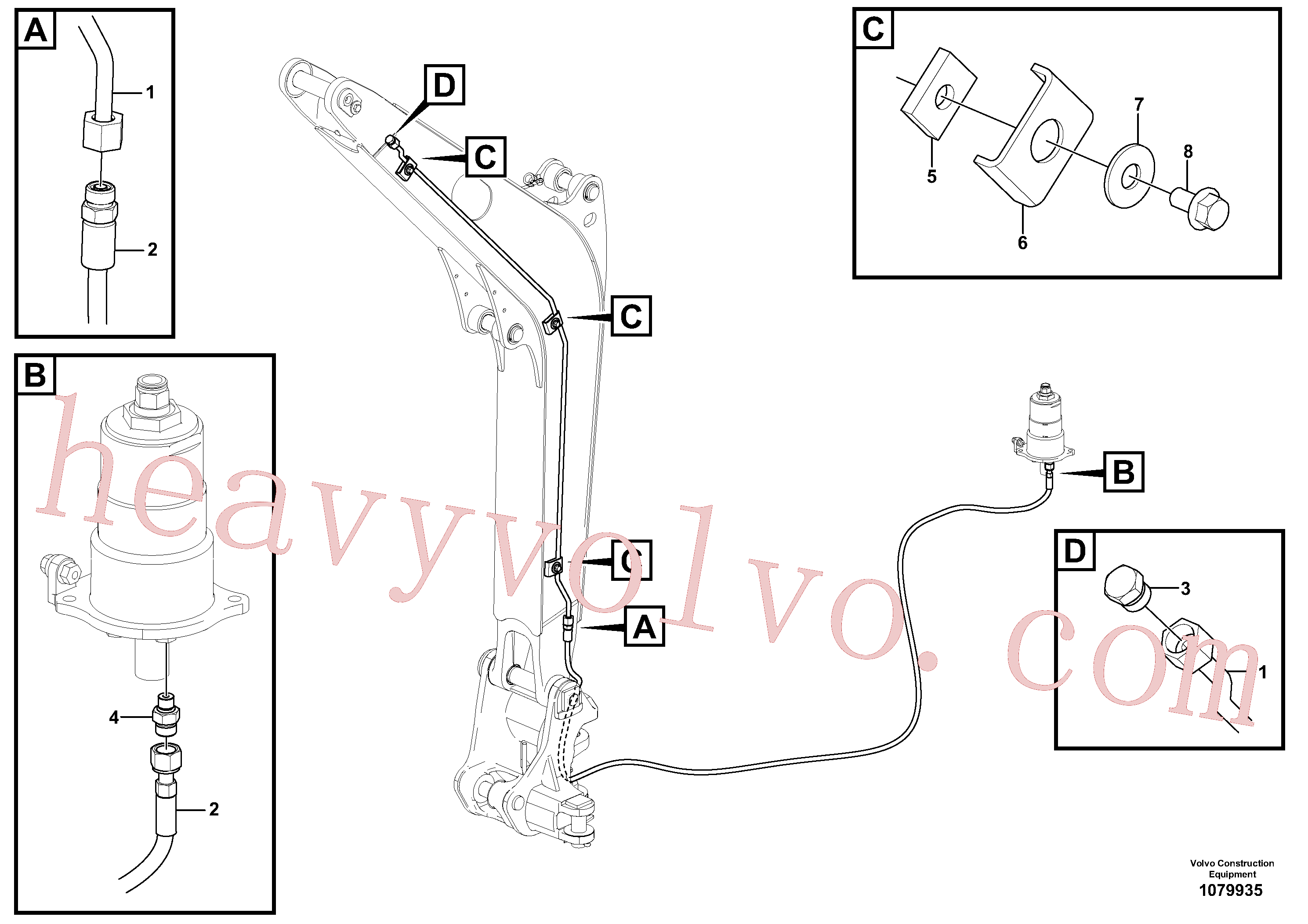 VOE11803668 for Volvo Working hydraulic, oil leak on boom(1079935 assembly)