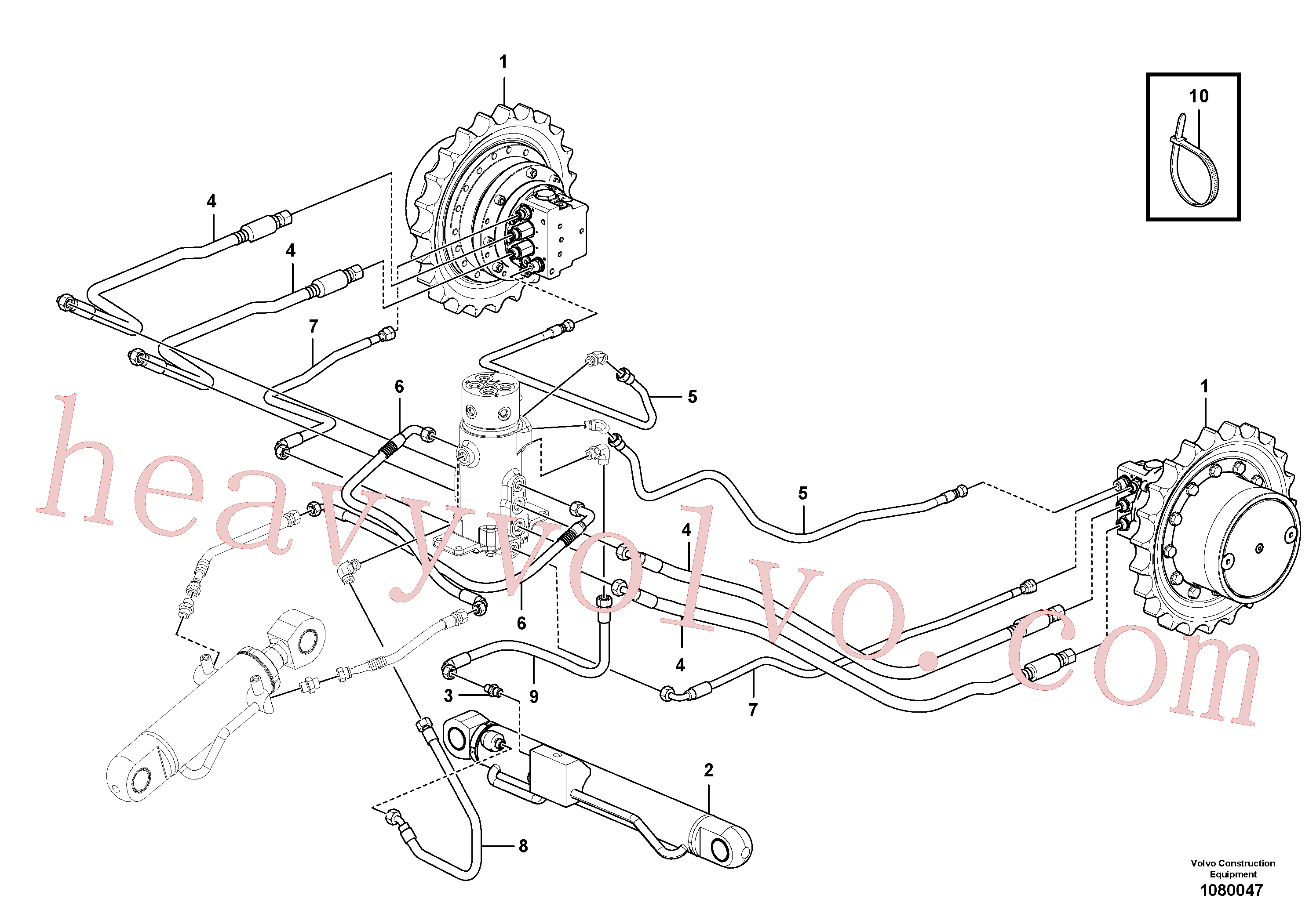 VOE11711463 for Volvo Turning joint line, turning joint to travel motor(1080047 assembly)