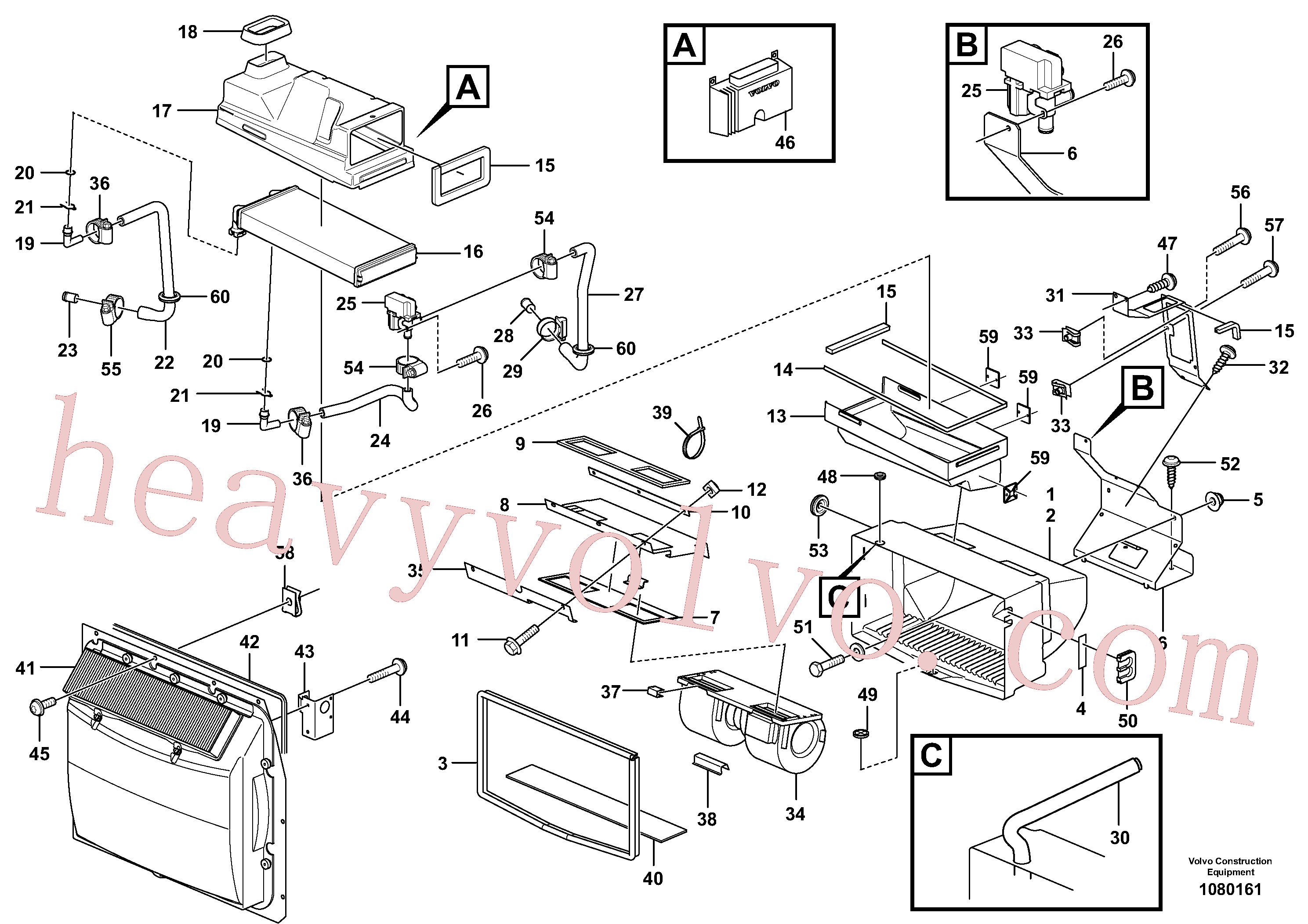 VOE14213545 for Volvo Fresh air inlet, air filter and fan housing.(1080161 assembly)