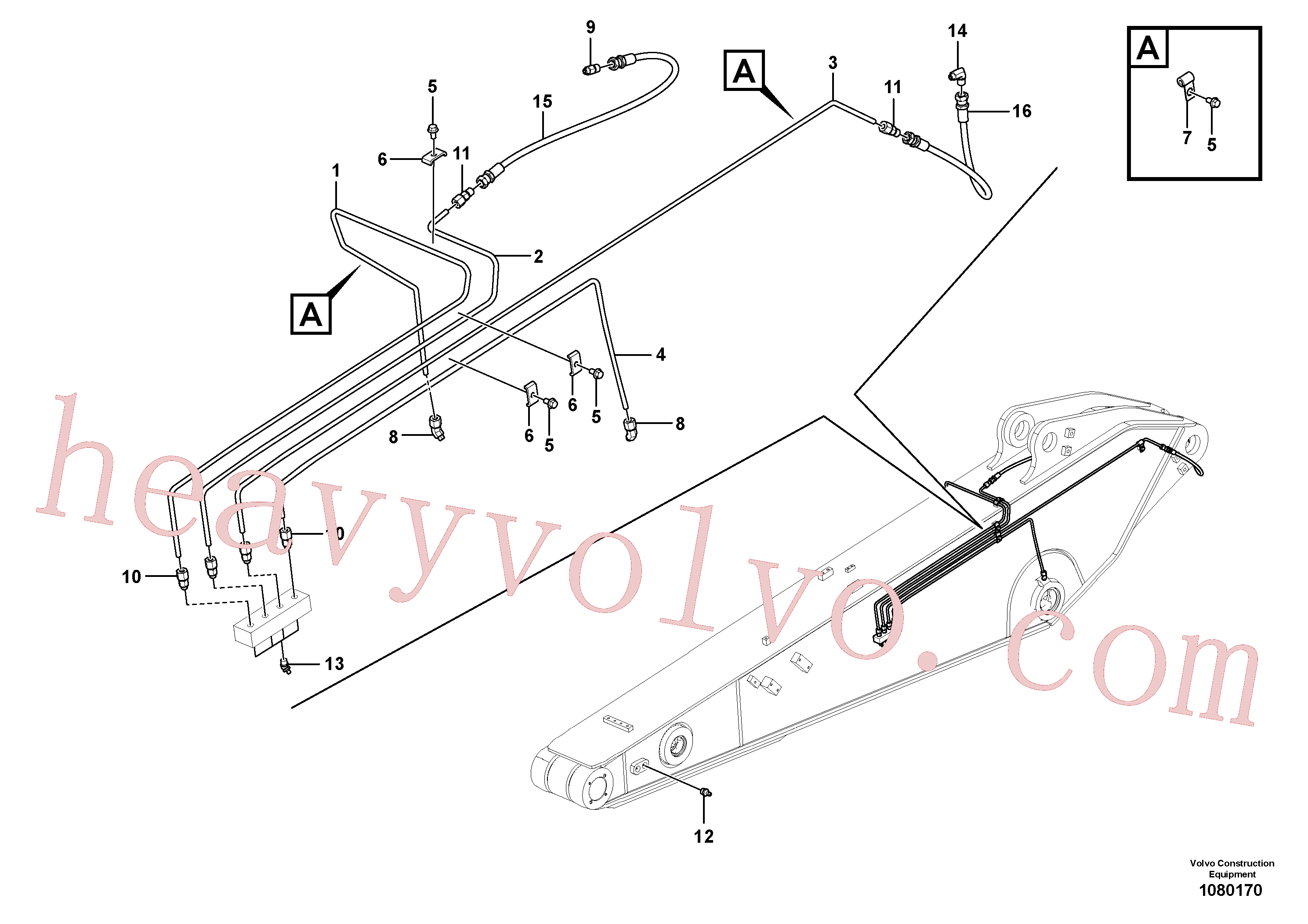 VOE14880647 for Volvo Grease Piping(1080170 assembly)