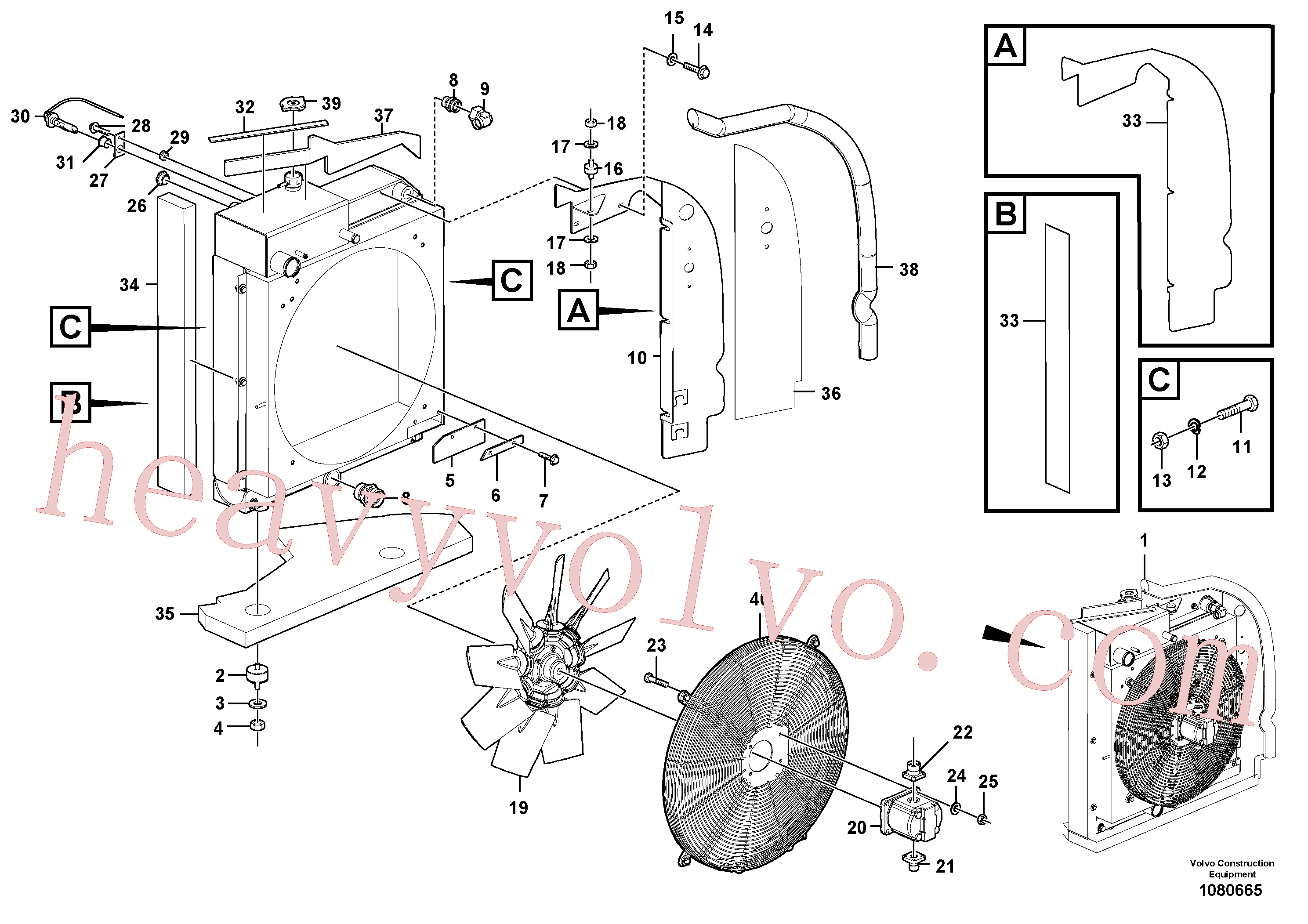 ZM2805283 for Volvo Cooler with attaching parts(1080665 assembly)