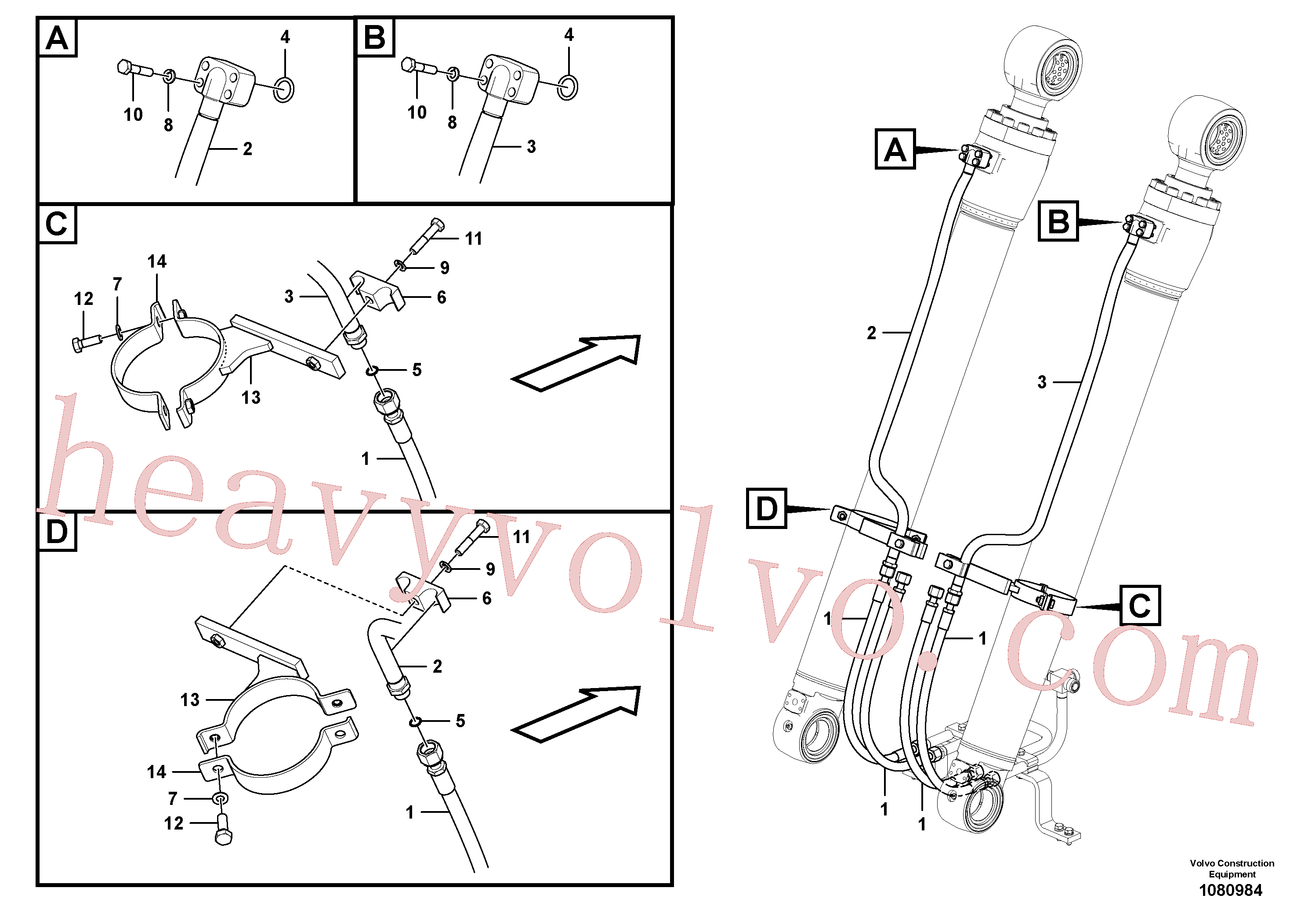 VOE14677853 for Volvo Working hydraulic, boom cylinder(1080984 assembly)