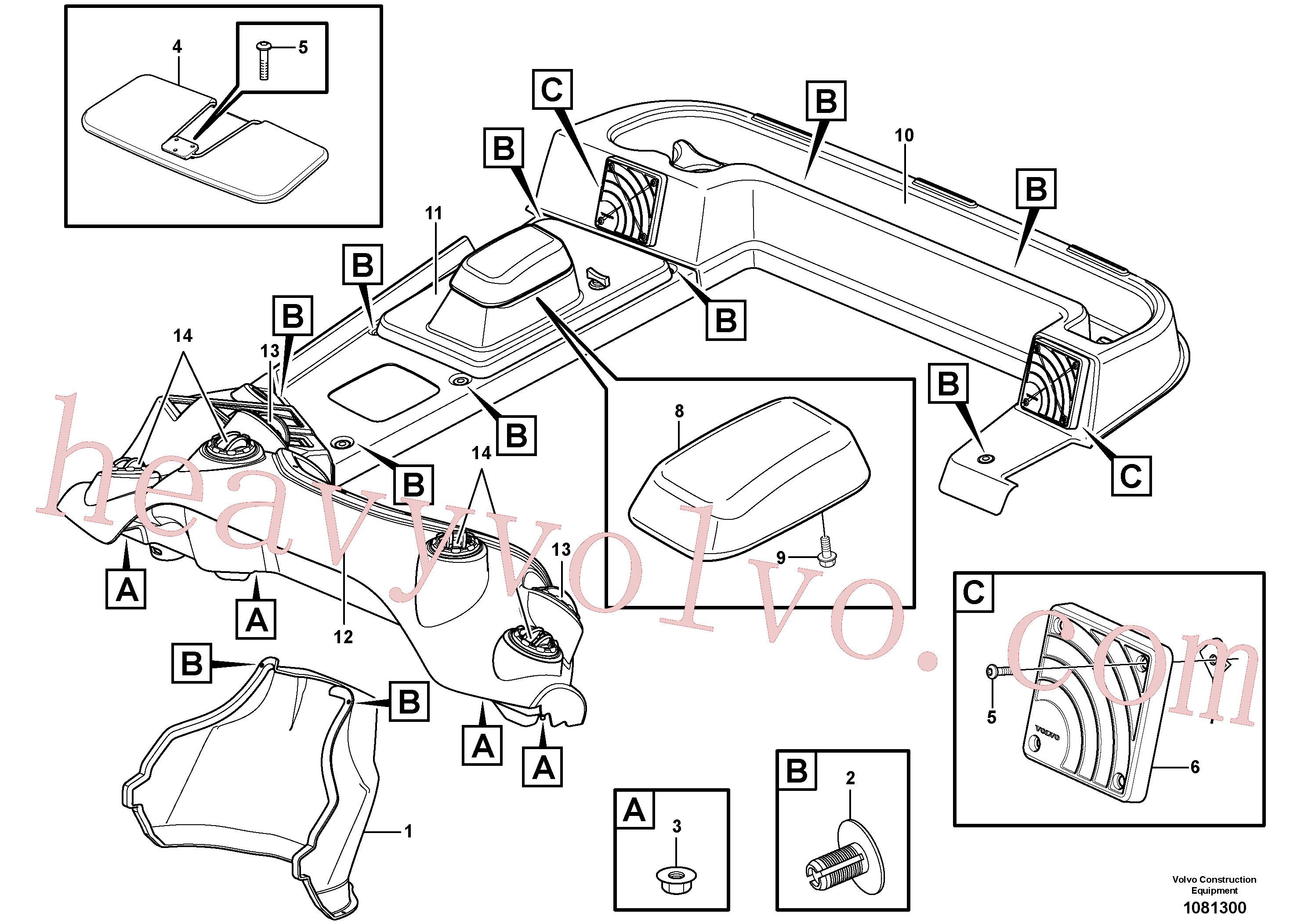 VOE60113166 for Volvo Interior components(1081300 assembly)