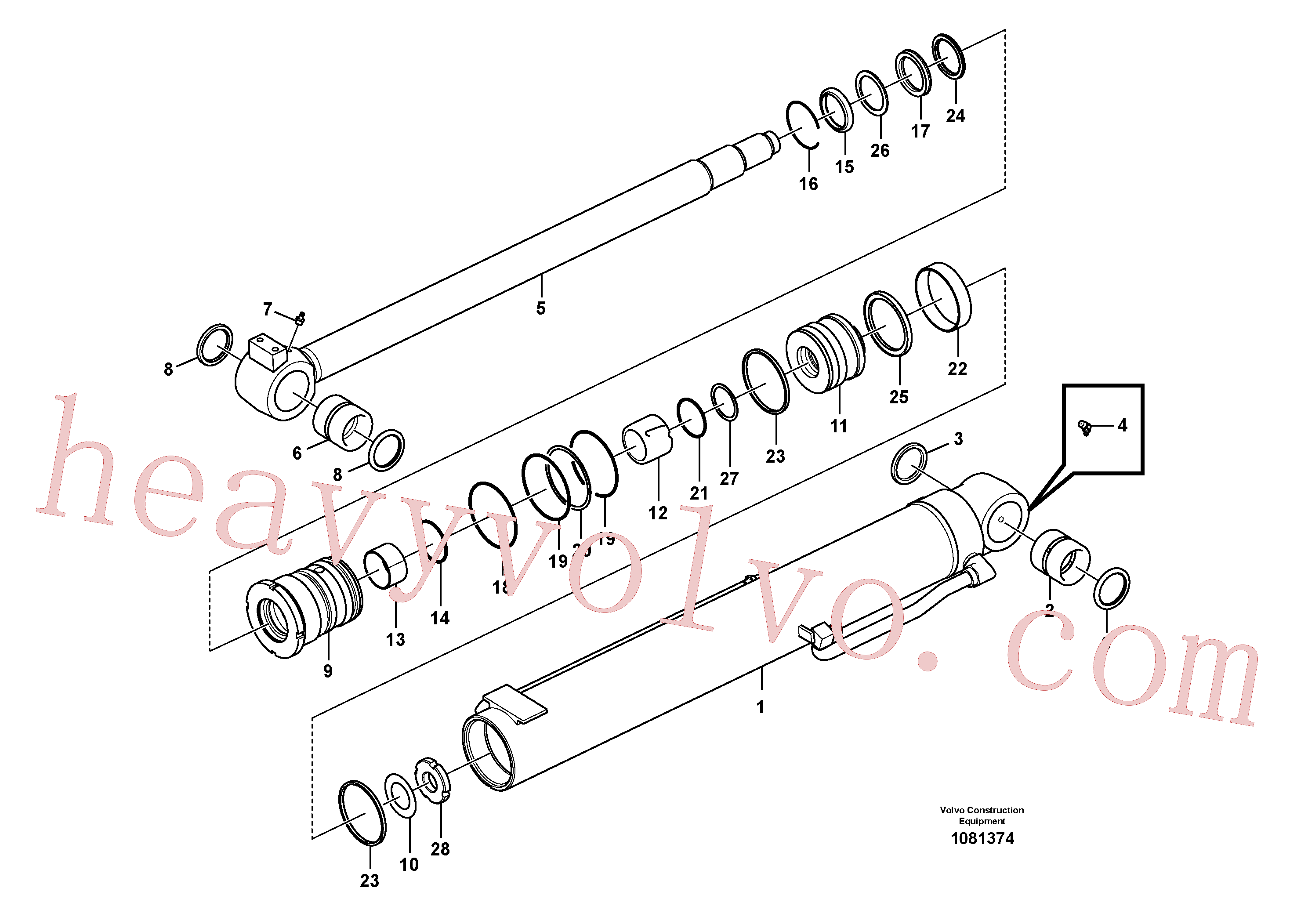 SA1146-01700 for Volvo Boom cylinder(1081374 assembly)