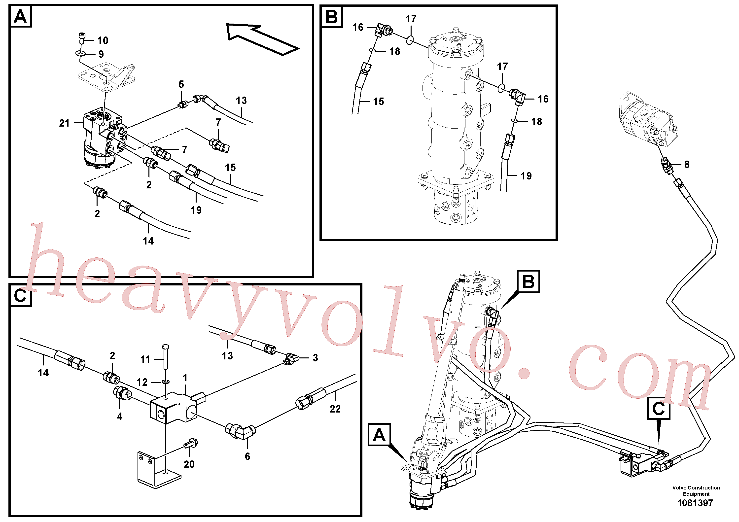 VOE15187368 for Volvo Hydraulic system, steering line(1081397 assembly)