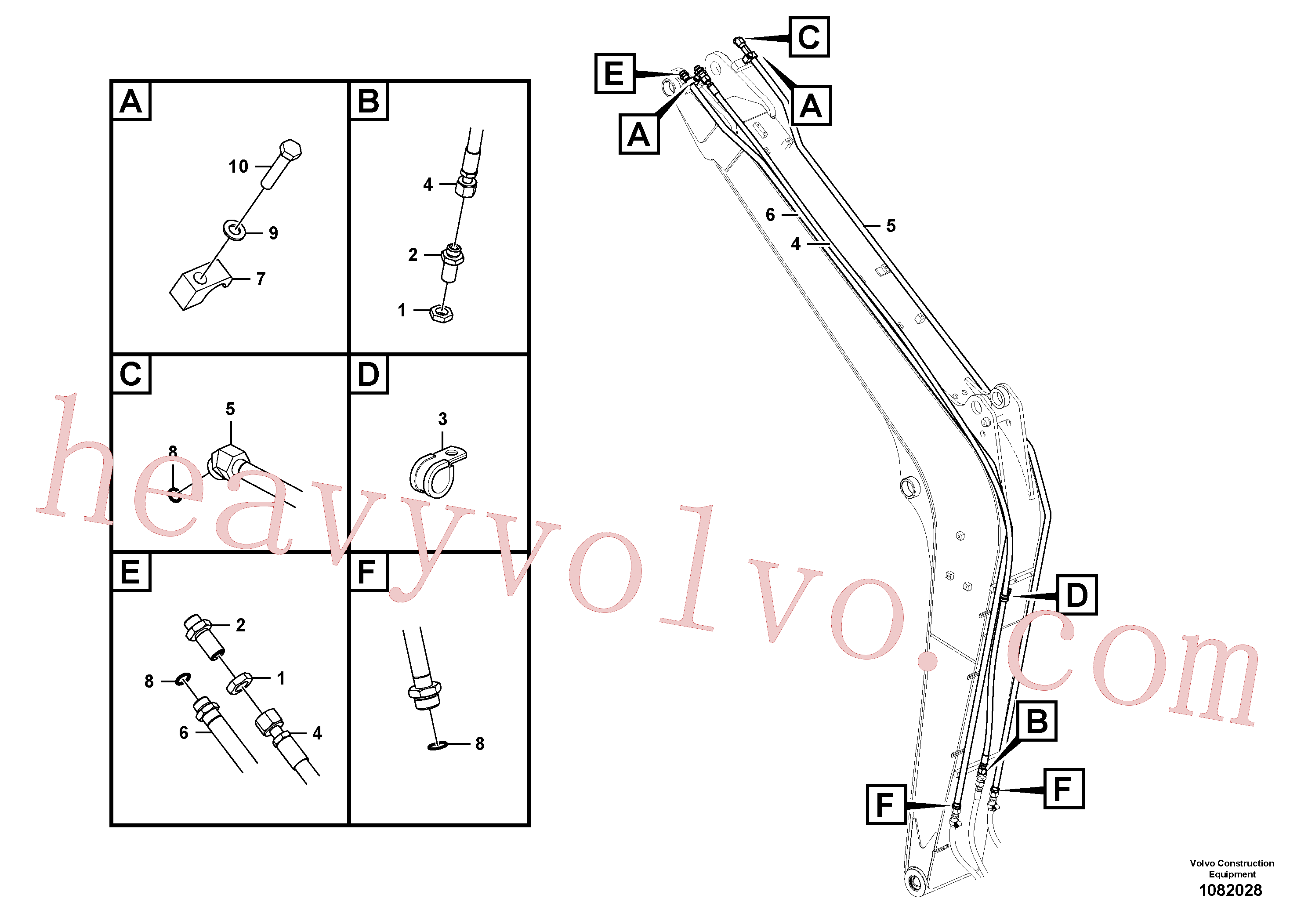 VOE14599936 for Volvo Working hydraulic, hammer and shear for boom(1082028 assembly)