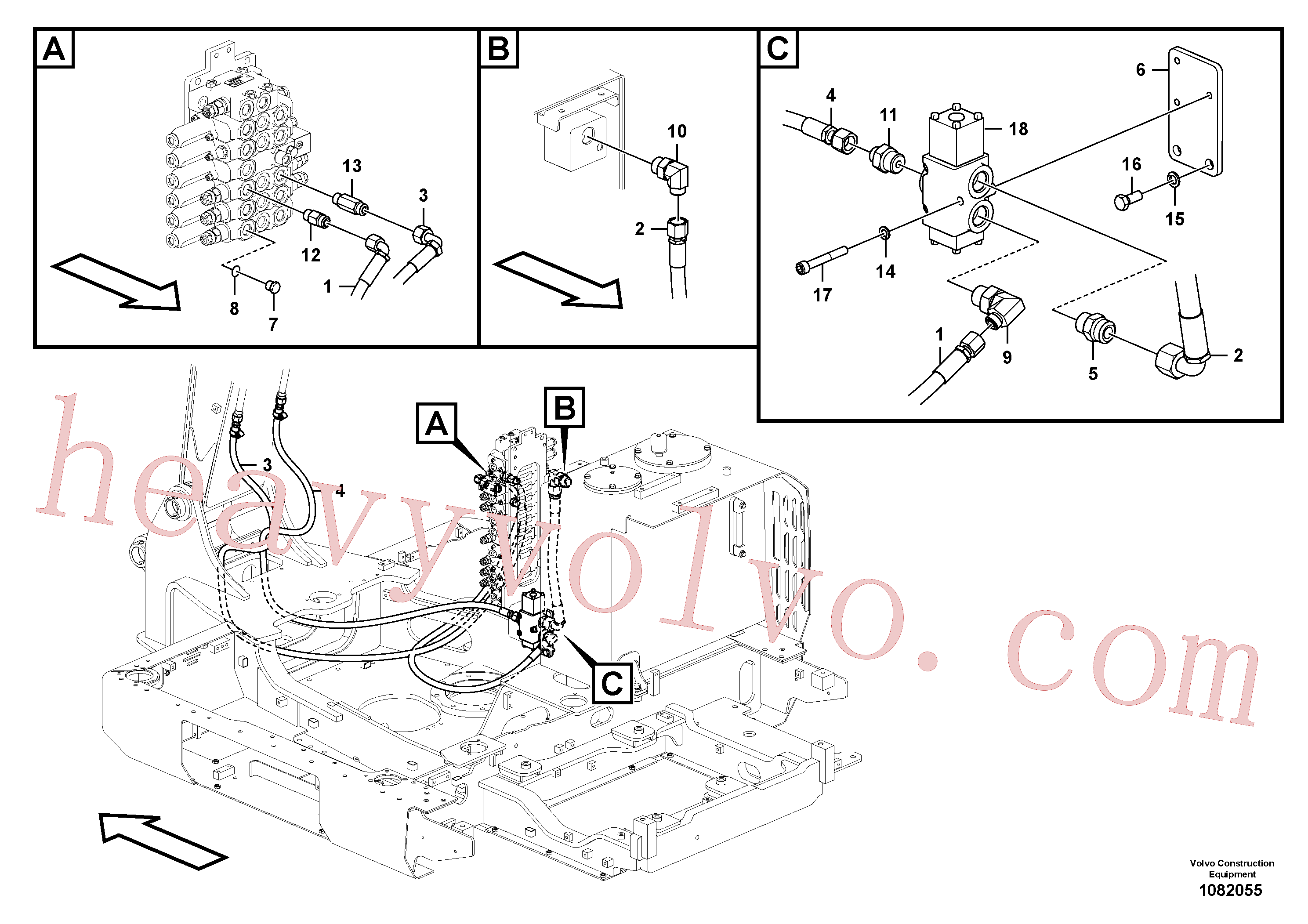 VOE936835 for Volvo Working hydraulic, hammer and shear for upper(1082055 assembly)