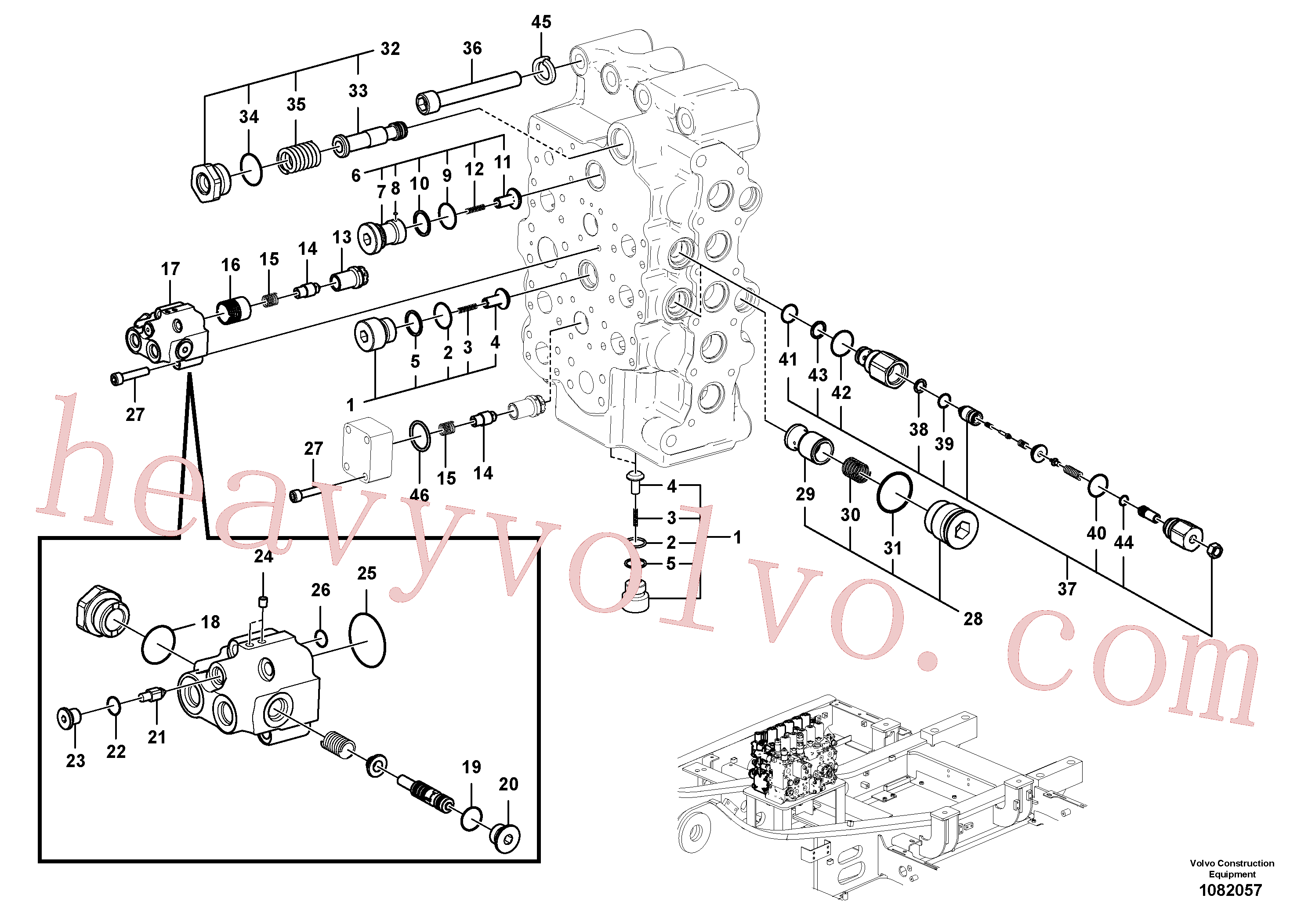 VOE14883844 for Volvo Main control valve(1082057 assembly)