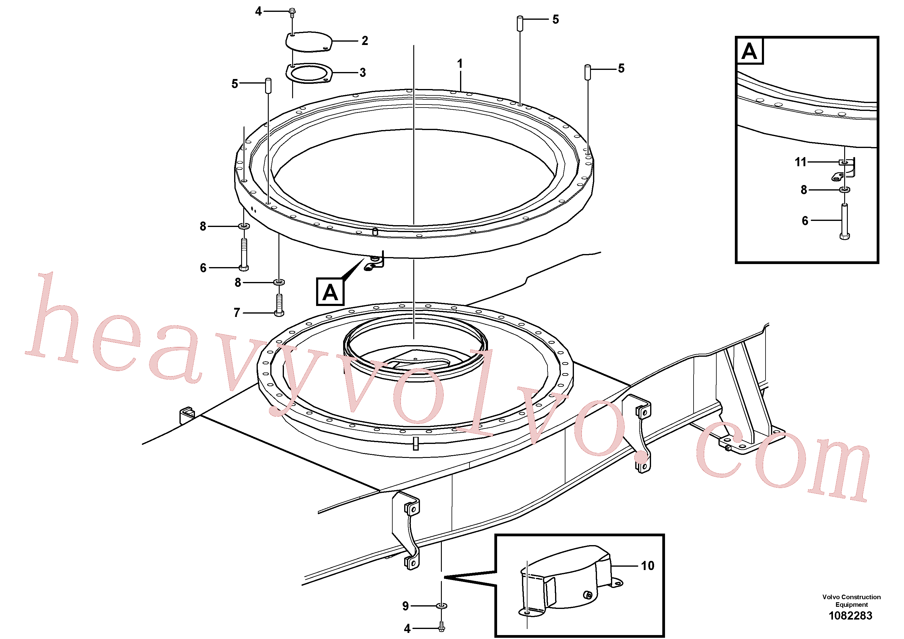 VOE14647524 for Volvo Slewing ring attachment(1082283 assembly)