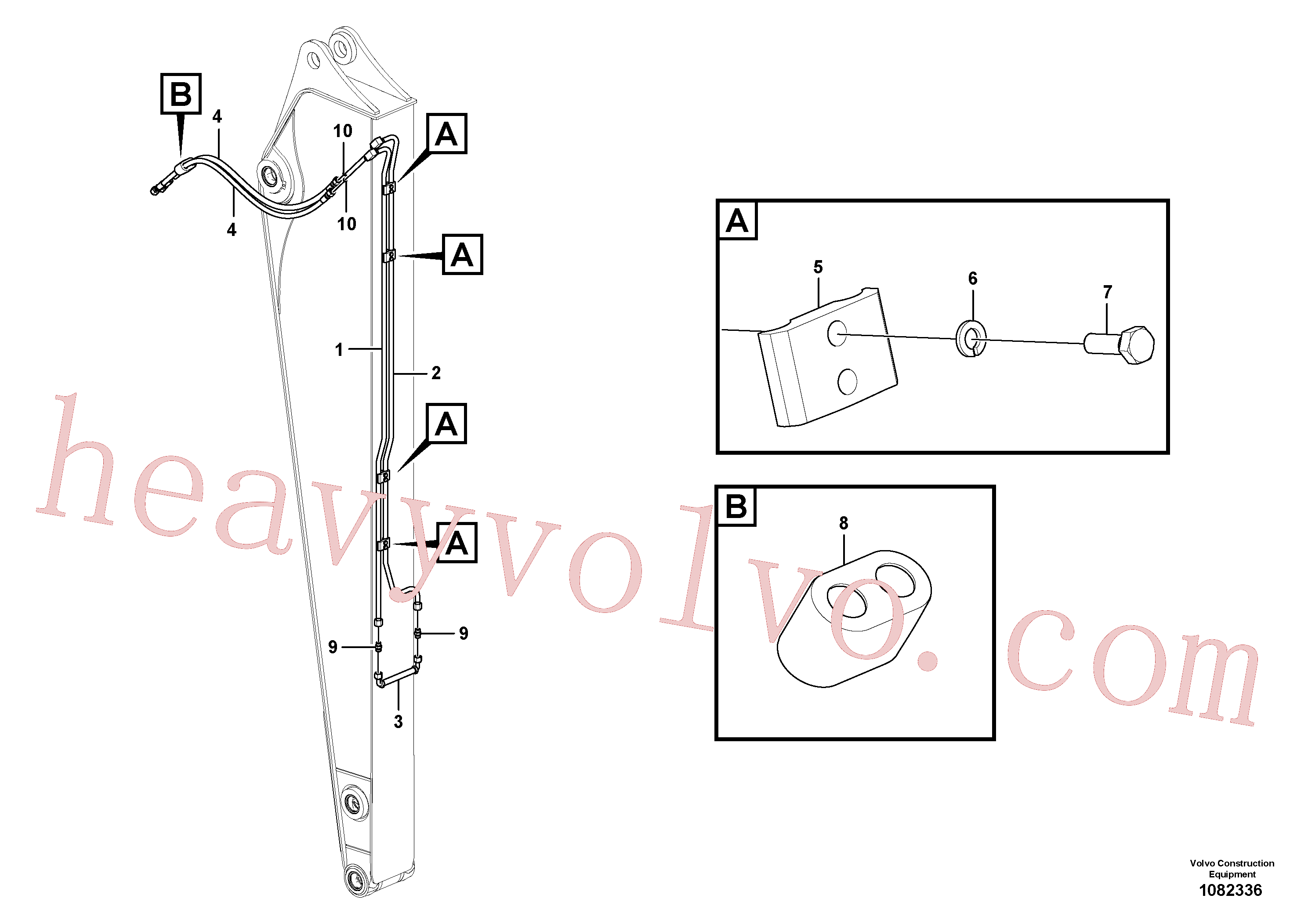 VOE14552275 for Volvo Working hydraulic, slope and rotator on dipper arm(1082336 assembly)