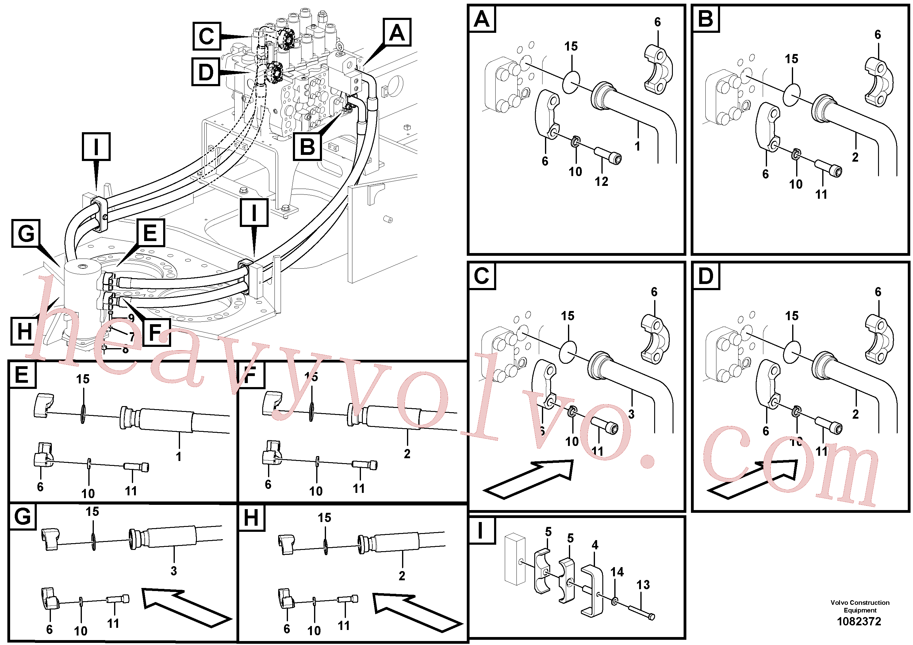 VOE14518363 for Volvo Turning joint line, control valve to turning joint(1082372 assembly)