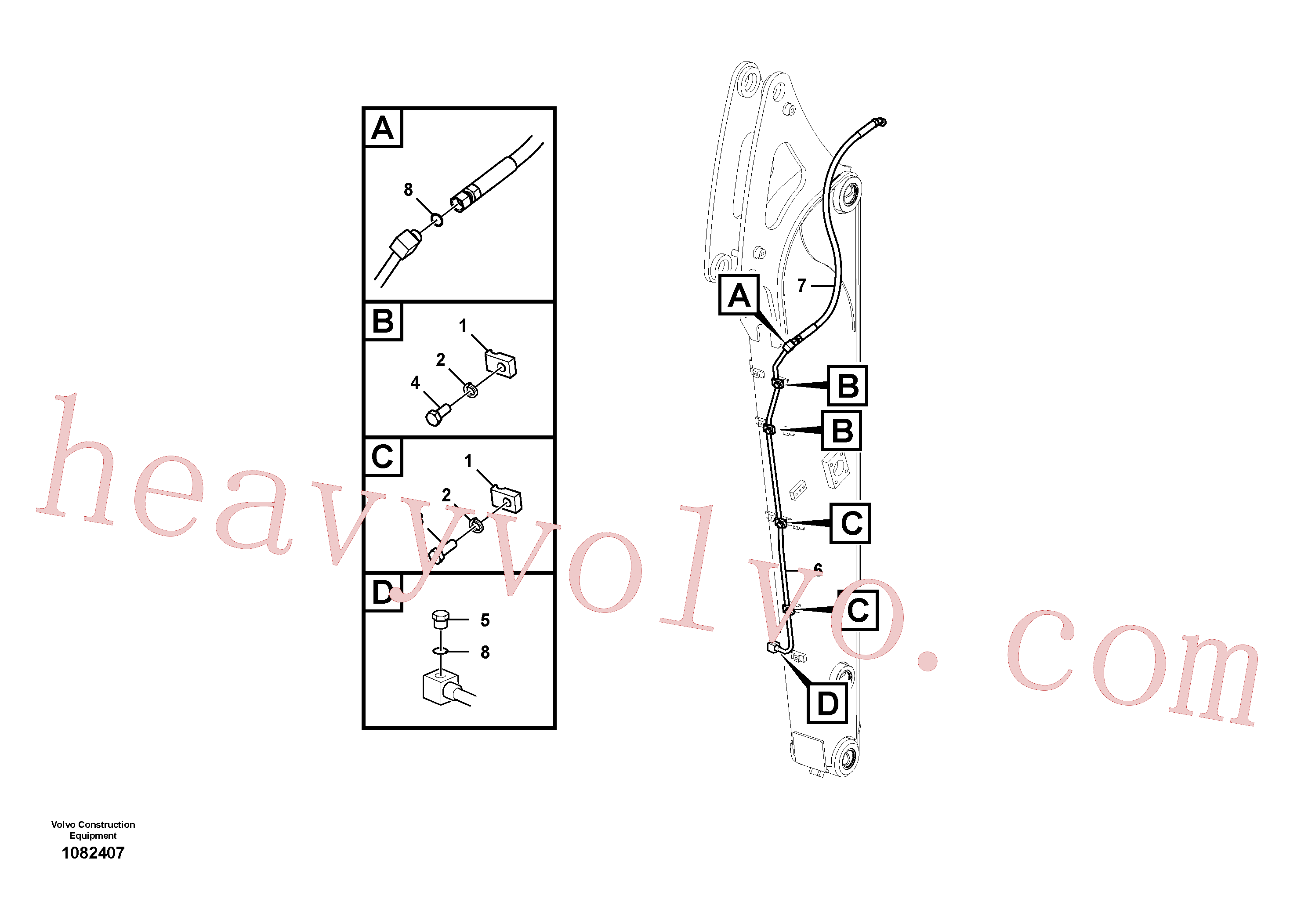 VOE14609562 for Volvo Working hydraulic, quick fit on dipper arm(1082407 assembly)