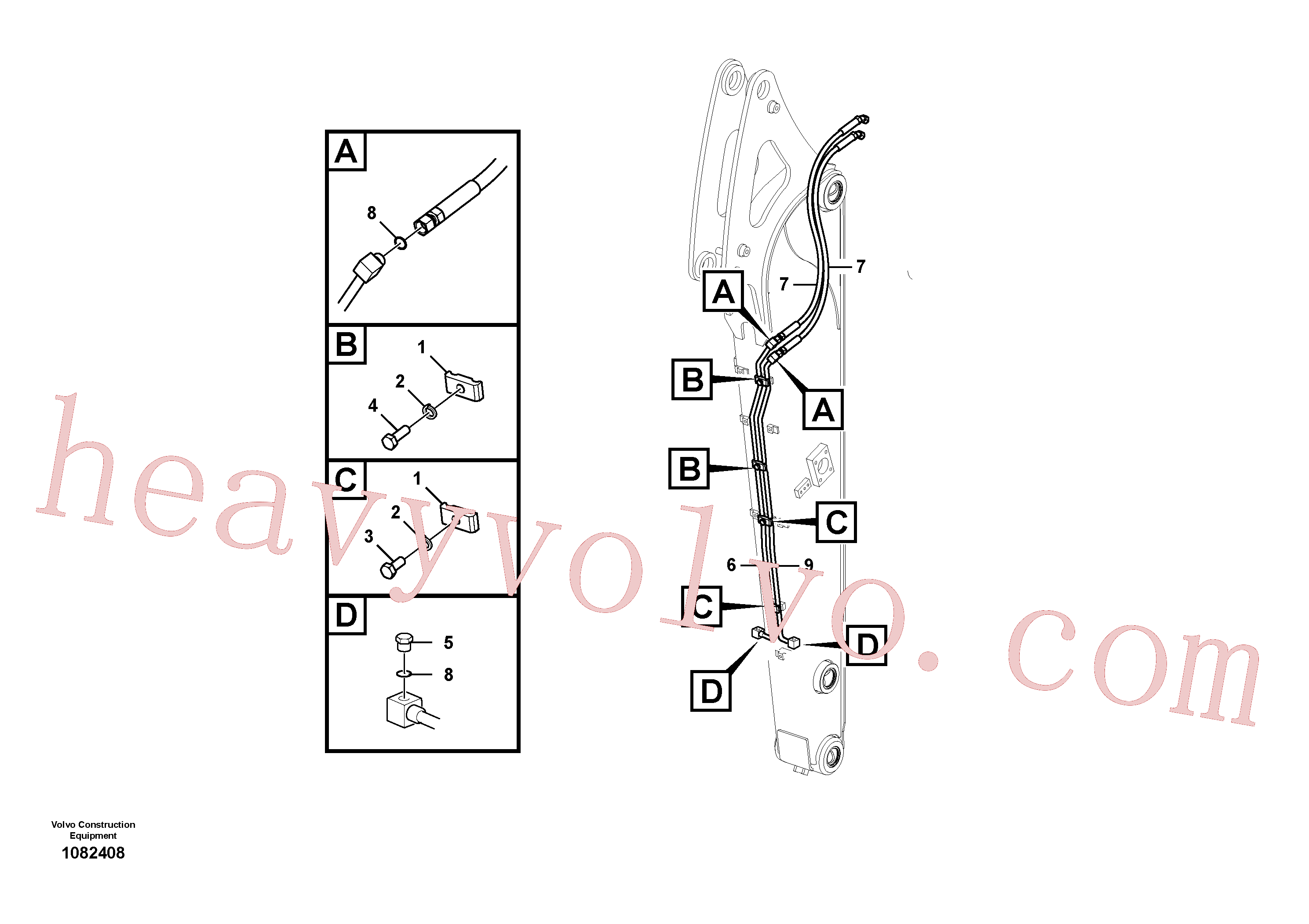 VOE14609562 for Volvo Working hydraulic, quick fit on dipper arm(1082408 assembly)