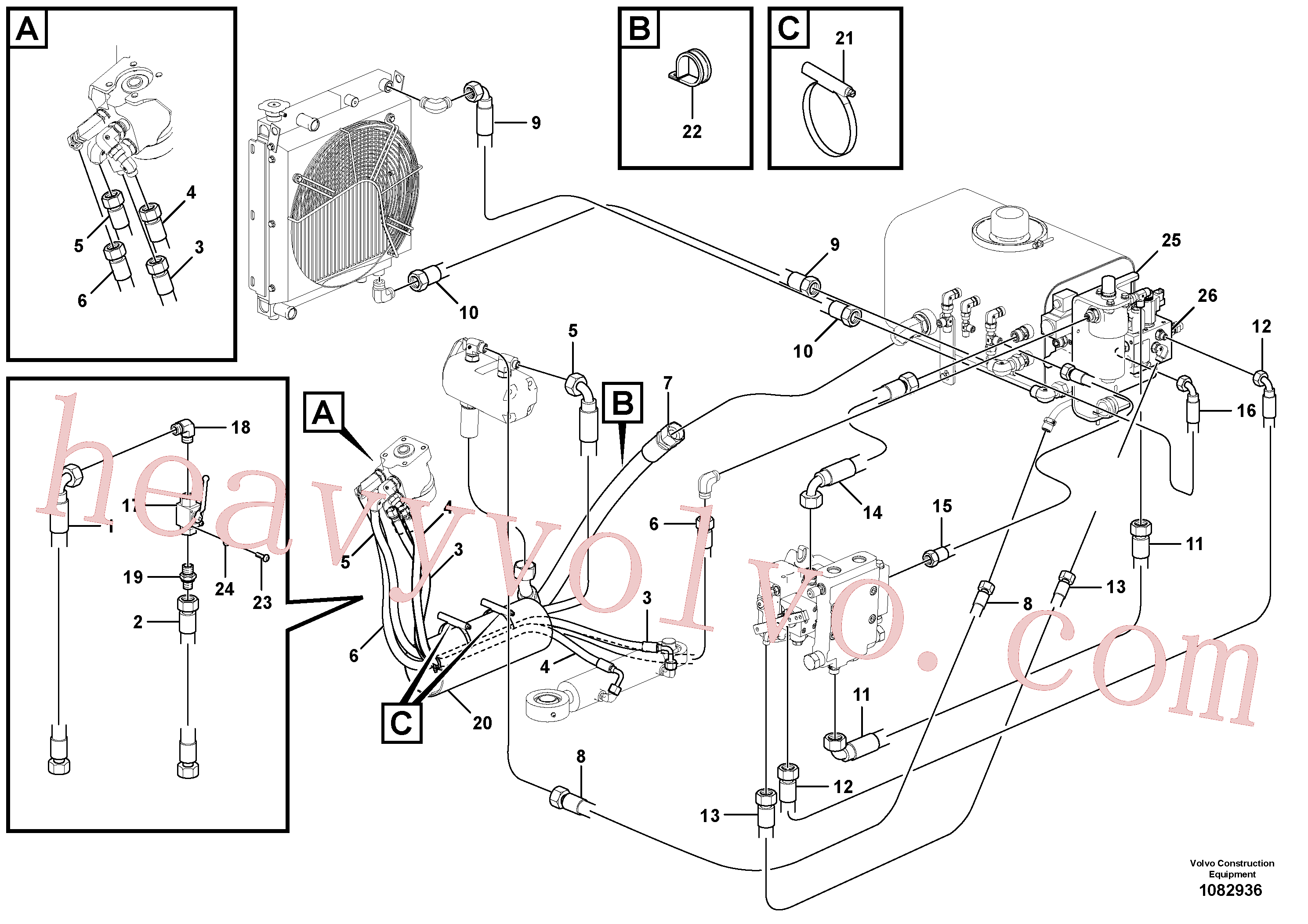 VOE937528 for Volvo Hydraulic Lines(1082936 assembly)