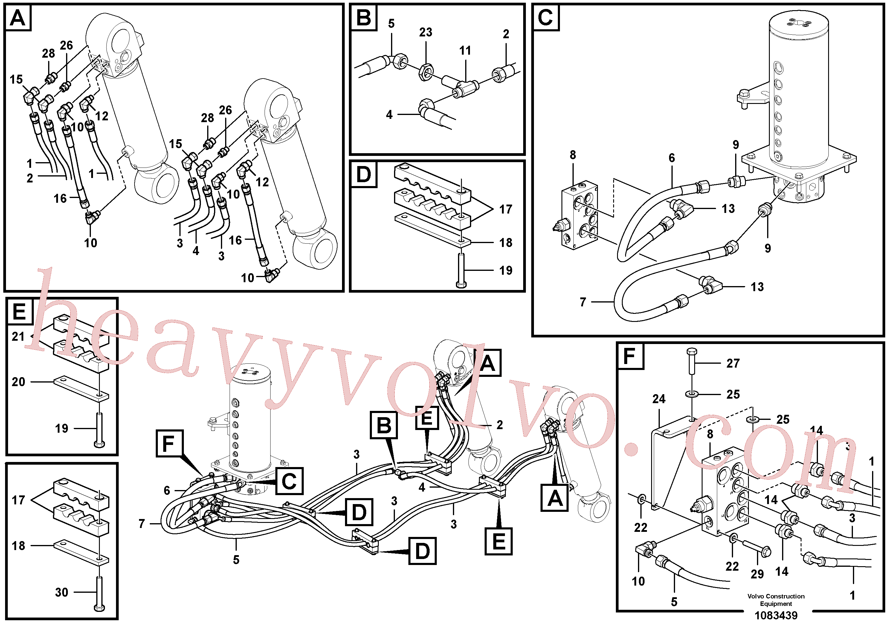 VOE937888 for Volvo Working hydraulic, rear dozer blade(1083439 assembly)