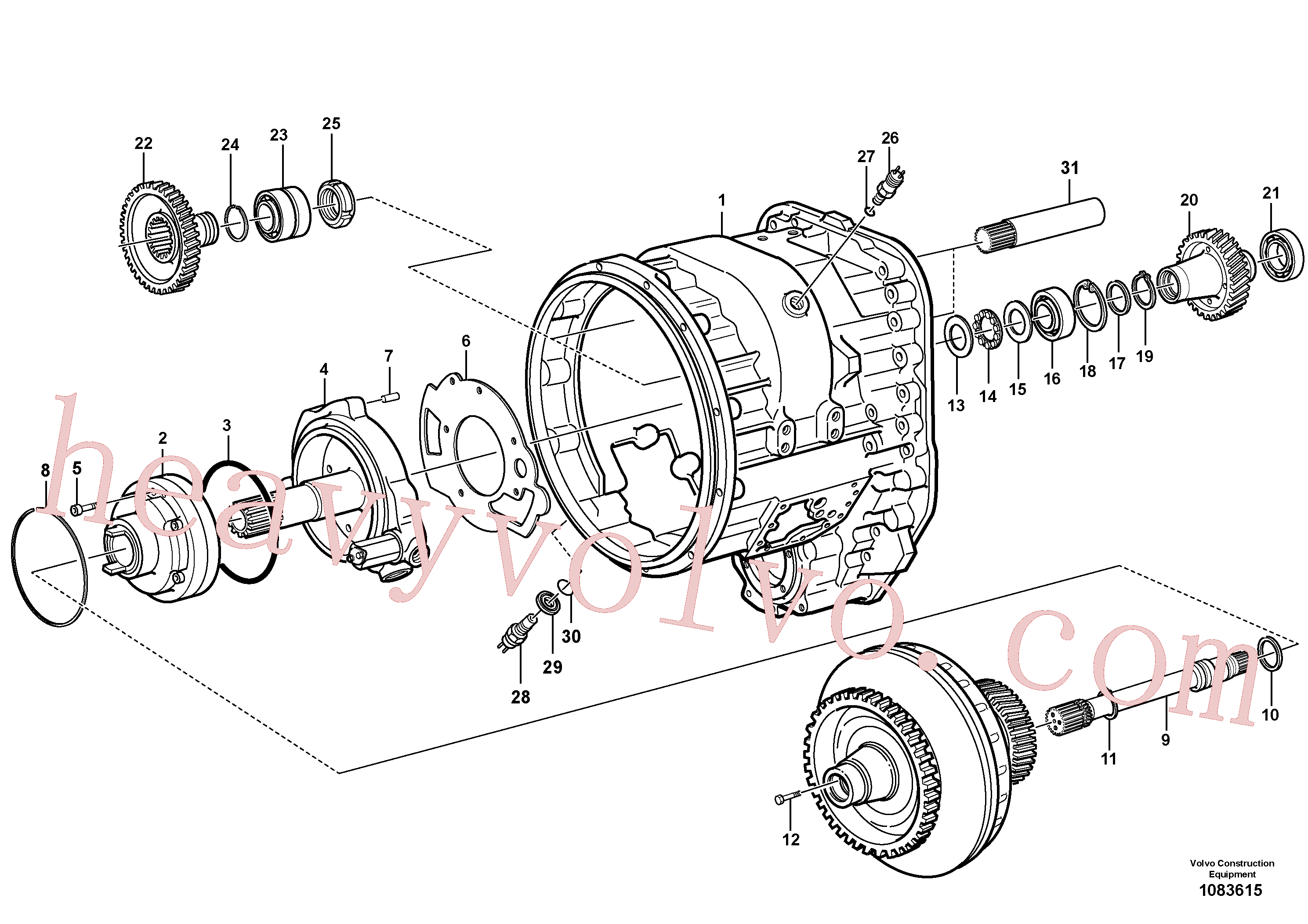 VOE13947902 for Volvo Converter housing, gears and shafts(1083615 assembly)