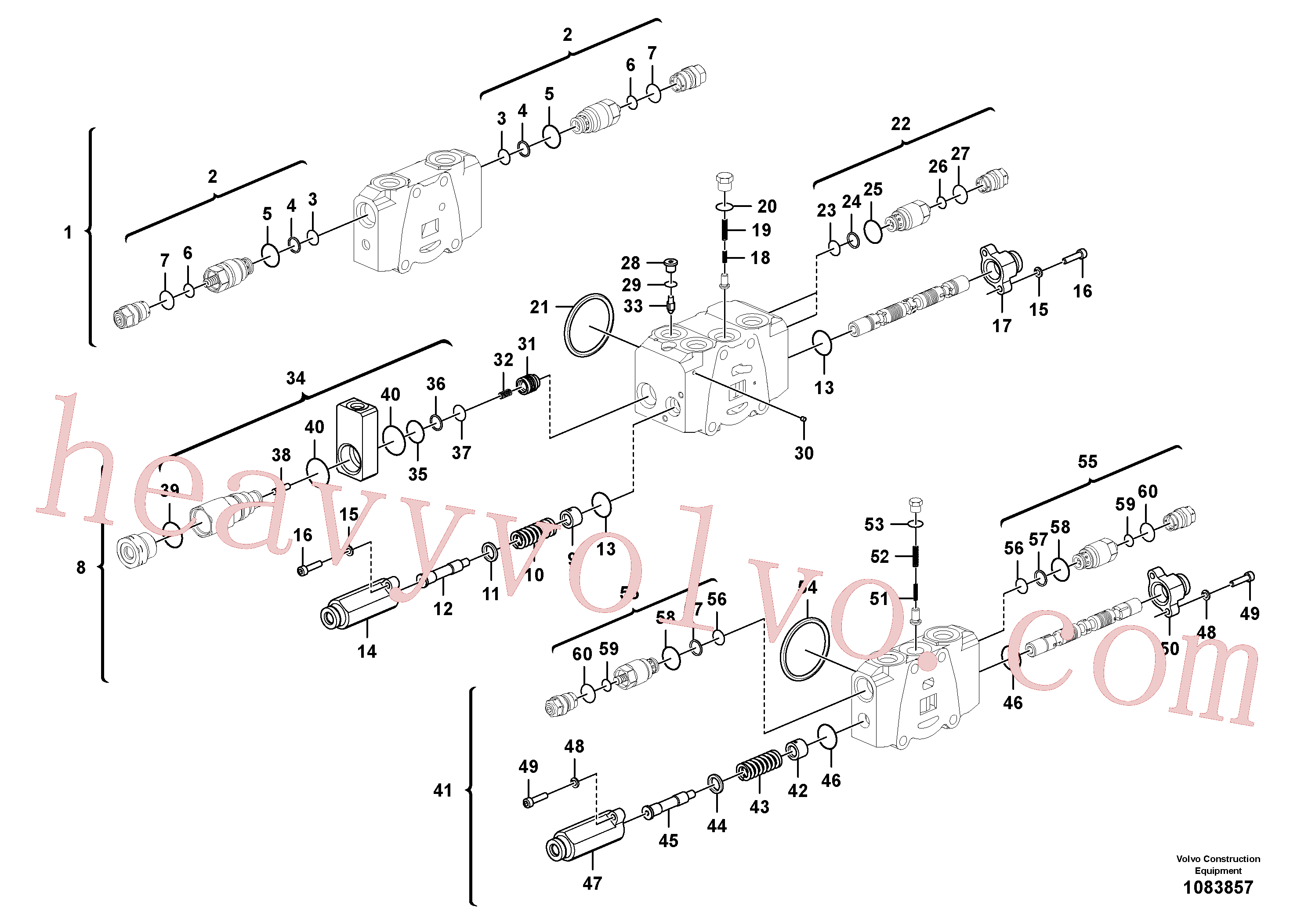 VOE994019 for Volvo Main control valve(1083857 assembly)