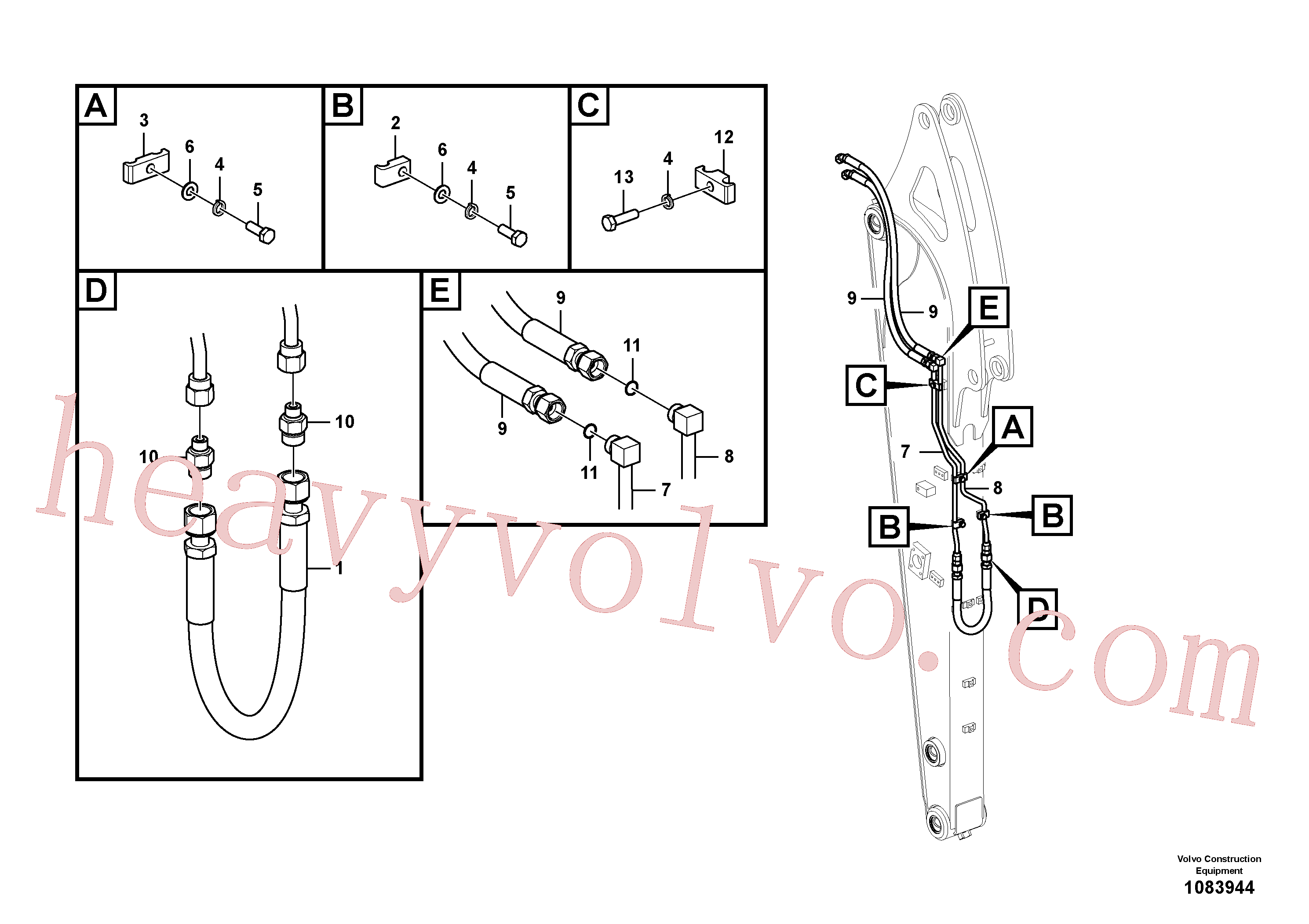 VOE14560890 for Volvo Working hydraulic, slope and rotator on dipper arm(1083944 assembly)