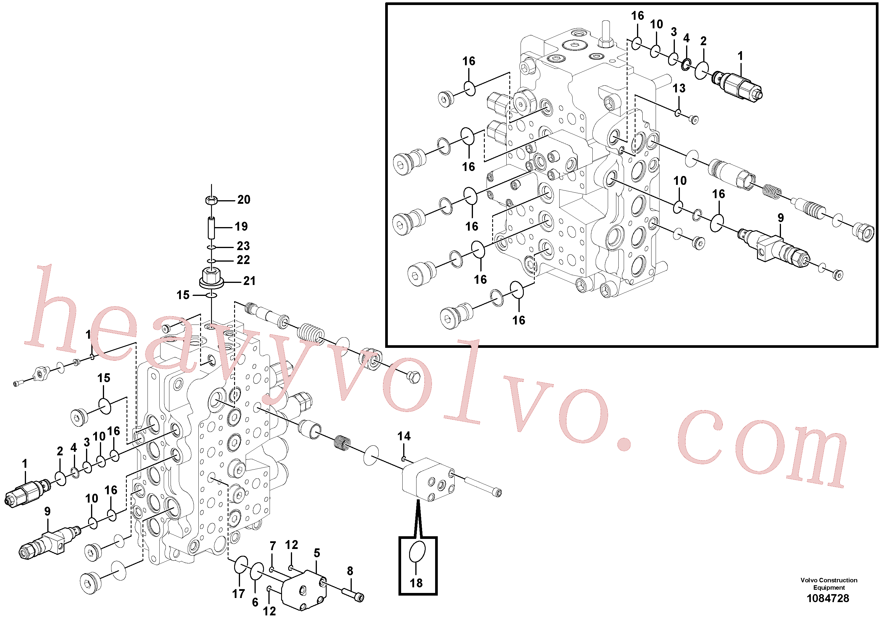 VOE14552412 for Volvo Main control valve(1084728 assembly)