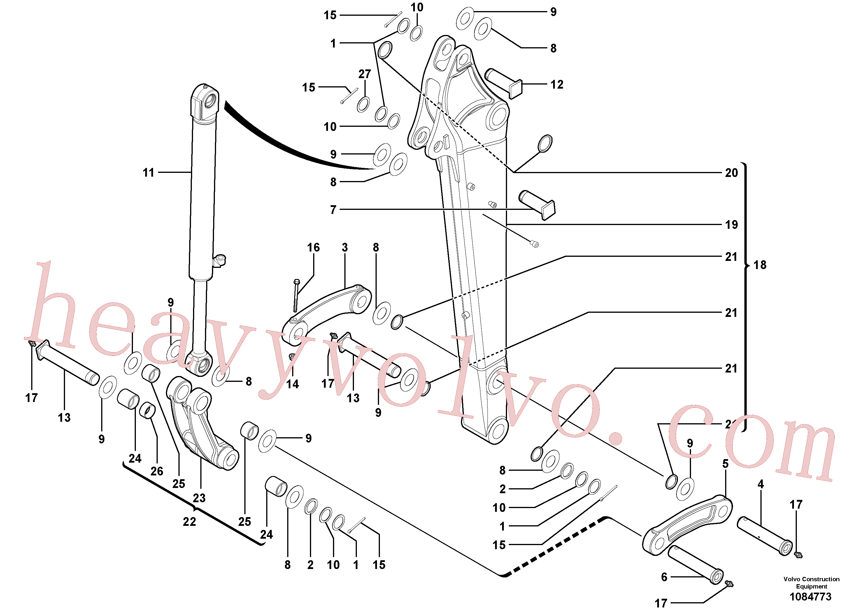 VOE11802261 for Volvo Dipper arm(1084773 assembly)