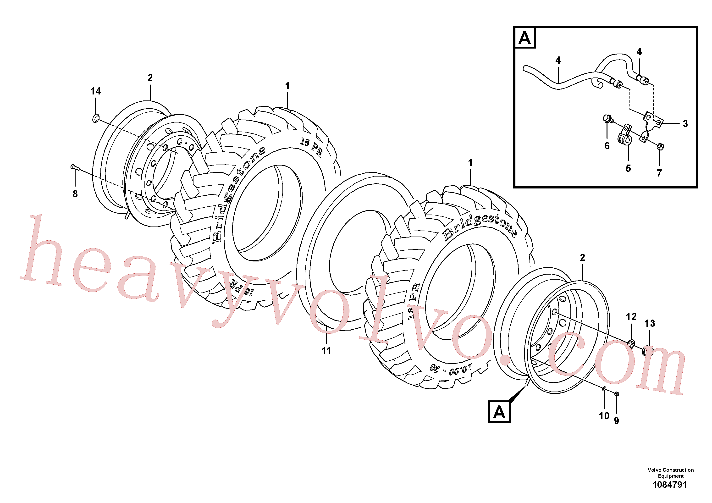 VOE14375481 for Volvo Wheel and tire(1084791 assembly)