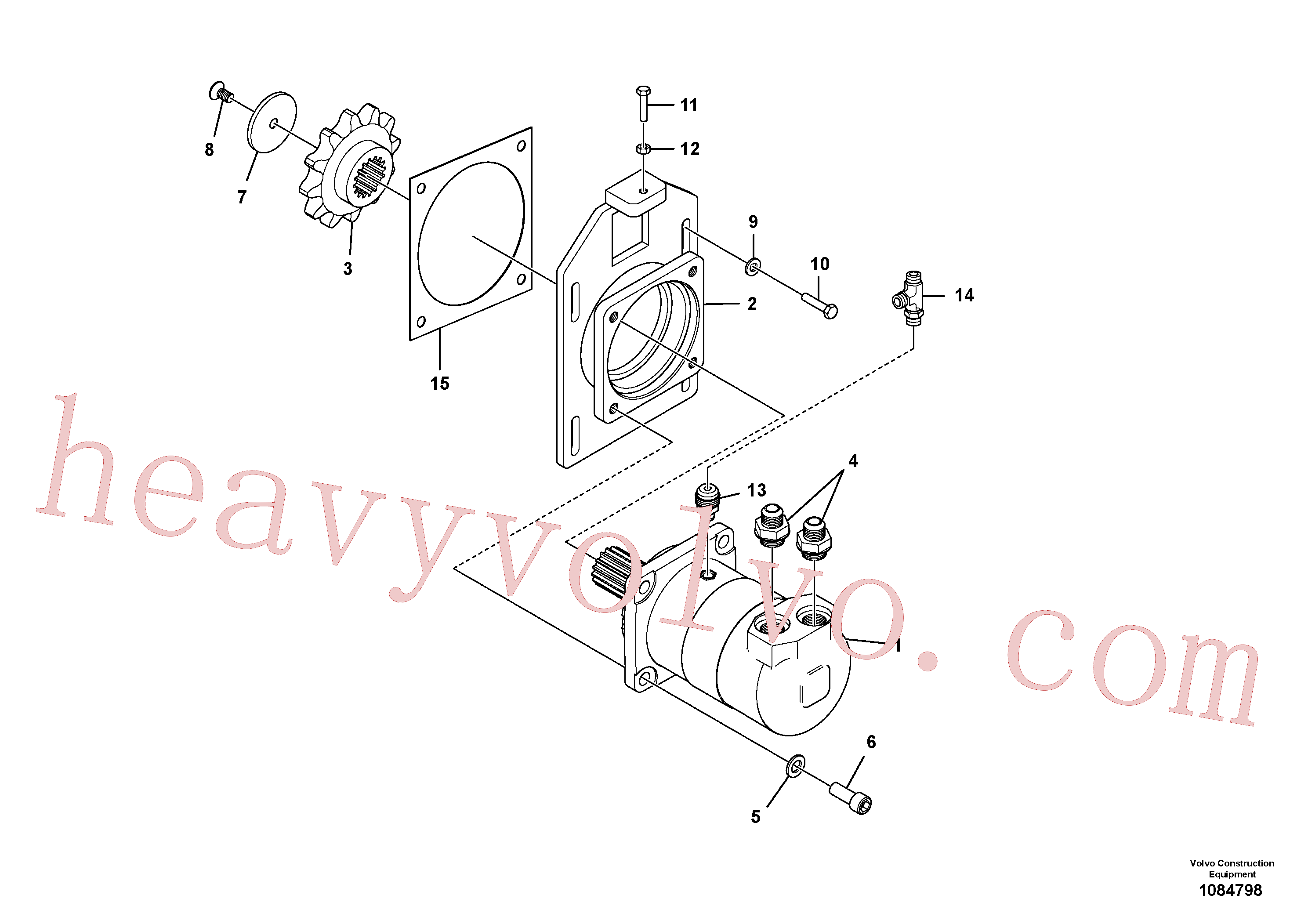 RM58816299 for Volvo High Torque Auger Motor Installation(1084798 assembly)