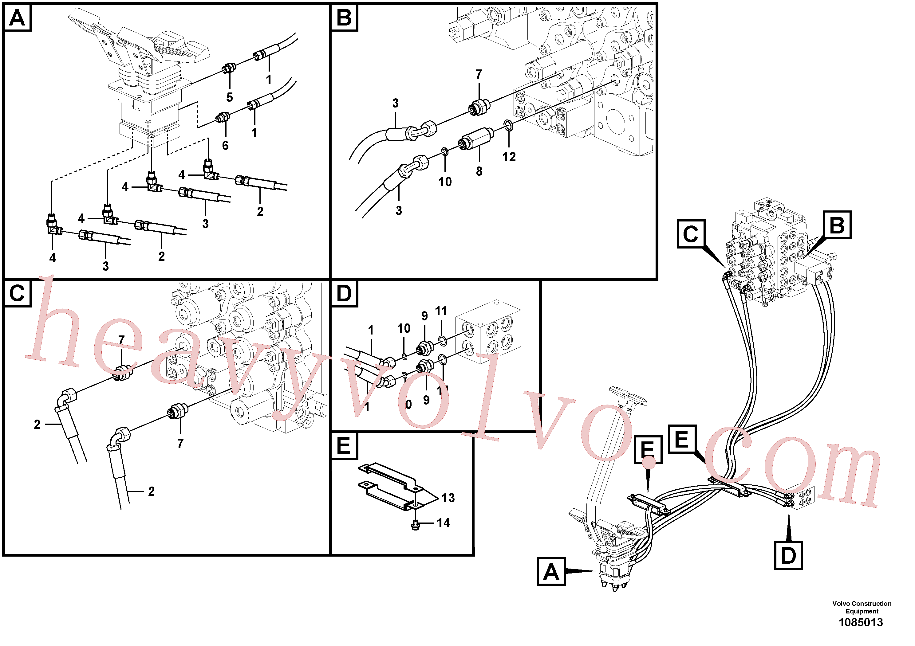 VOE14881554 for Volvo Servo system, control valve to remote control valve pedal(1085013 assembly)