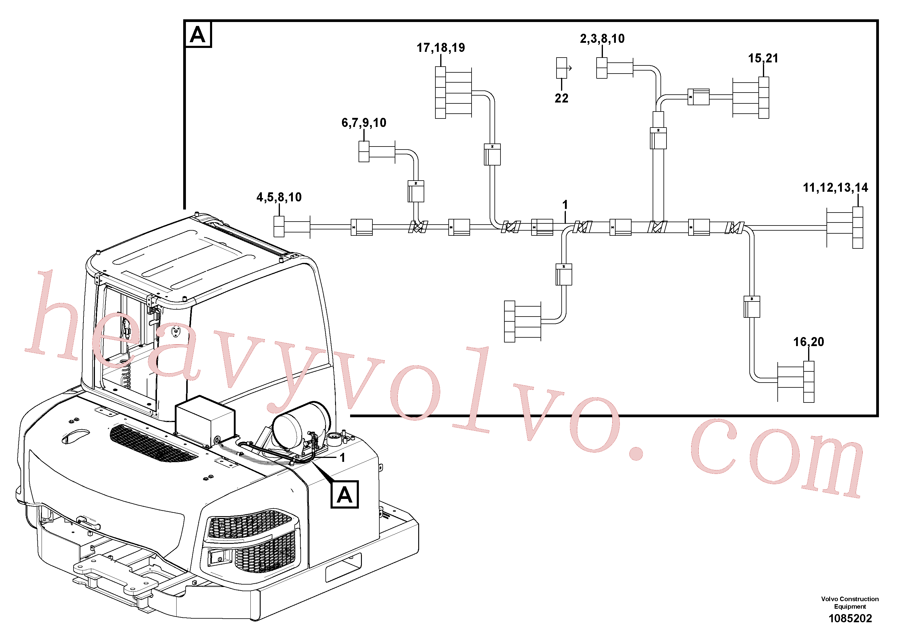 VOE14612652 for Volvo Cable harness, compressor(1085202 assembly)