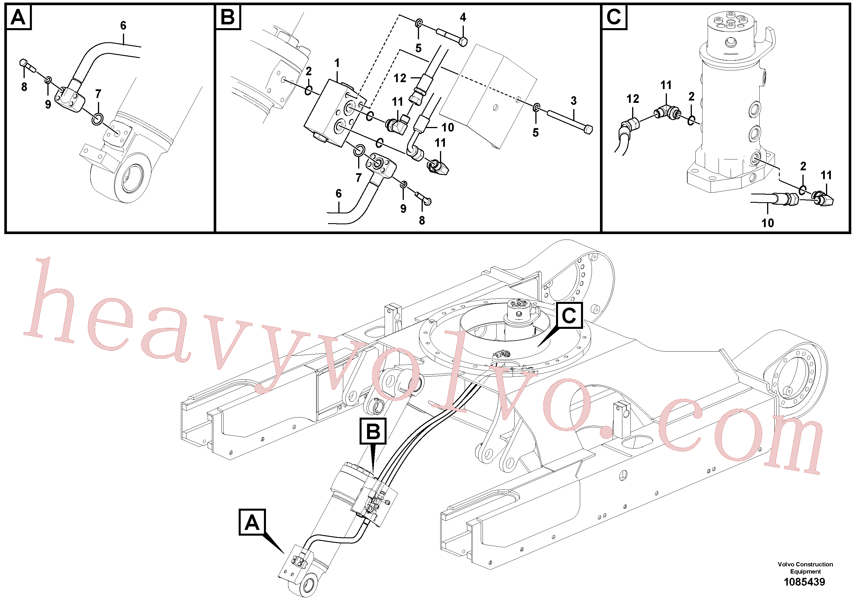 VOE997440 for Volvo Working hydraulic, dozer blade(1085439 assembly)