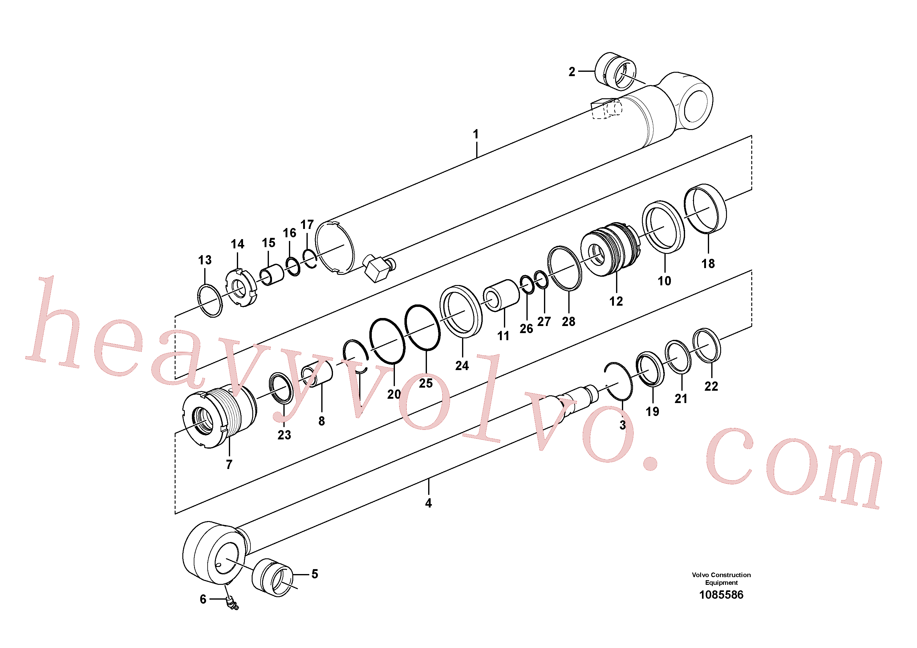 SA9568-00900 for Volvo Dipper arm cylinder(1085586 assembly)