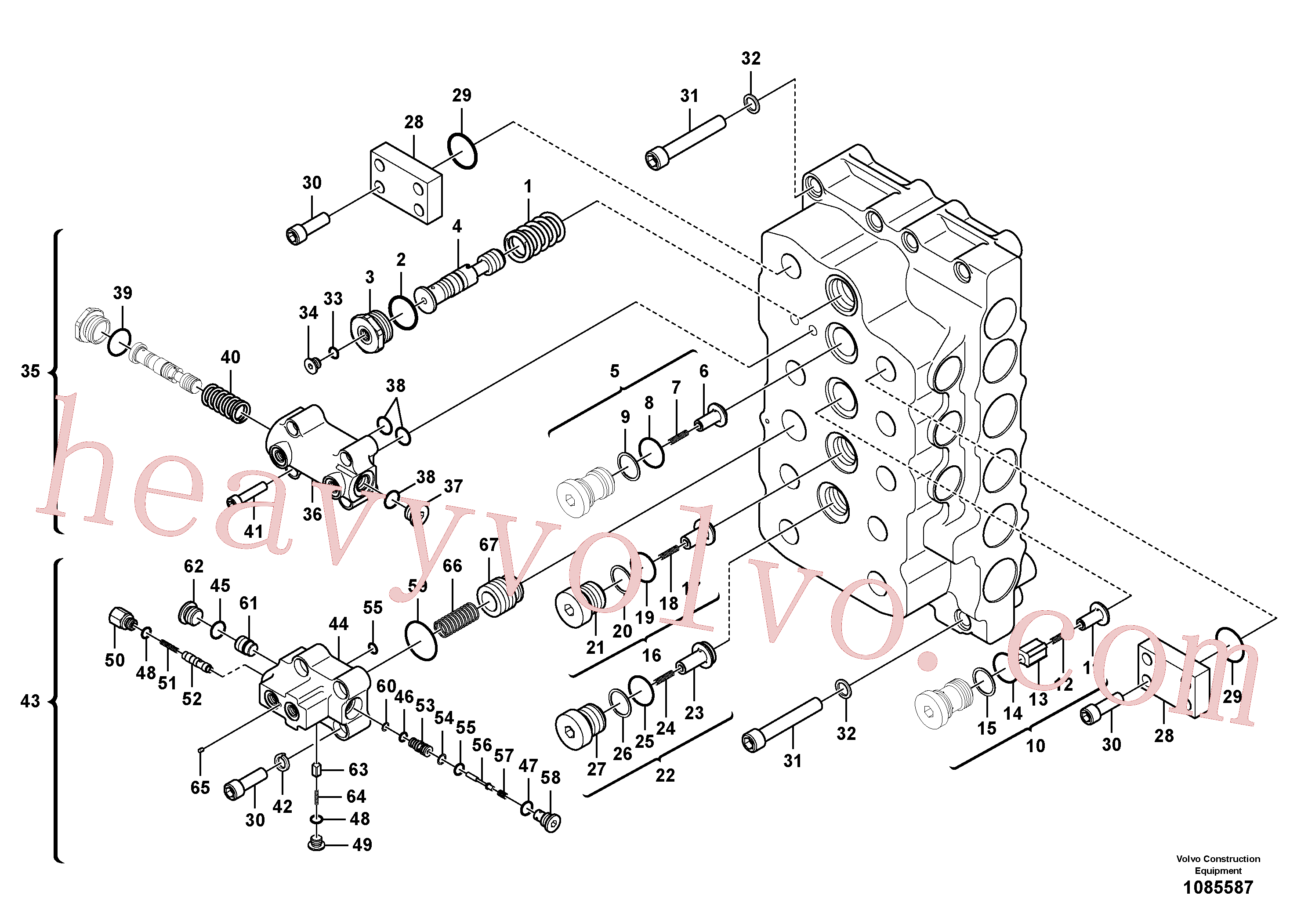 VOE14597191 for Volvo Main control valve(1085587 assembly)