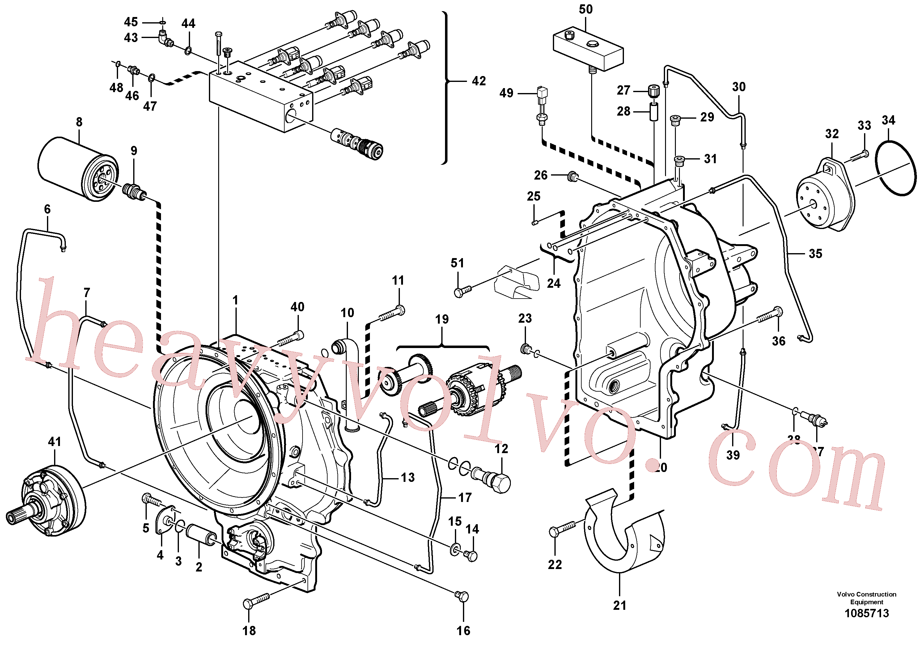 VOE970945 for Volvo Hydraulic transmission with fitting parts(1085713 assembly)