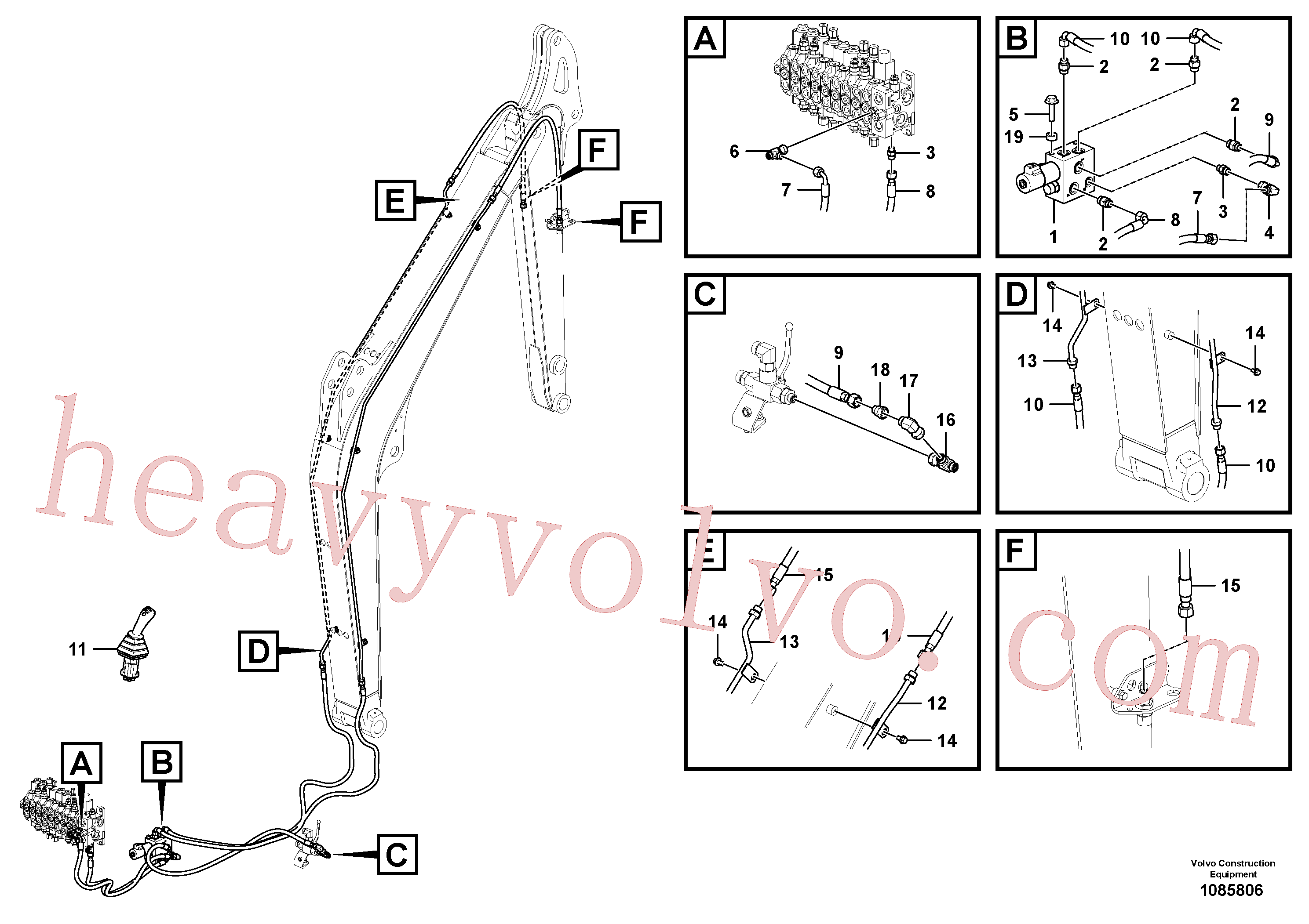 VOE936493 for Volvo Working hydraulic, dipper arm(1085806 assembly)