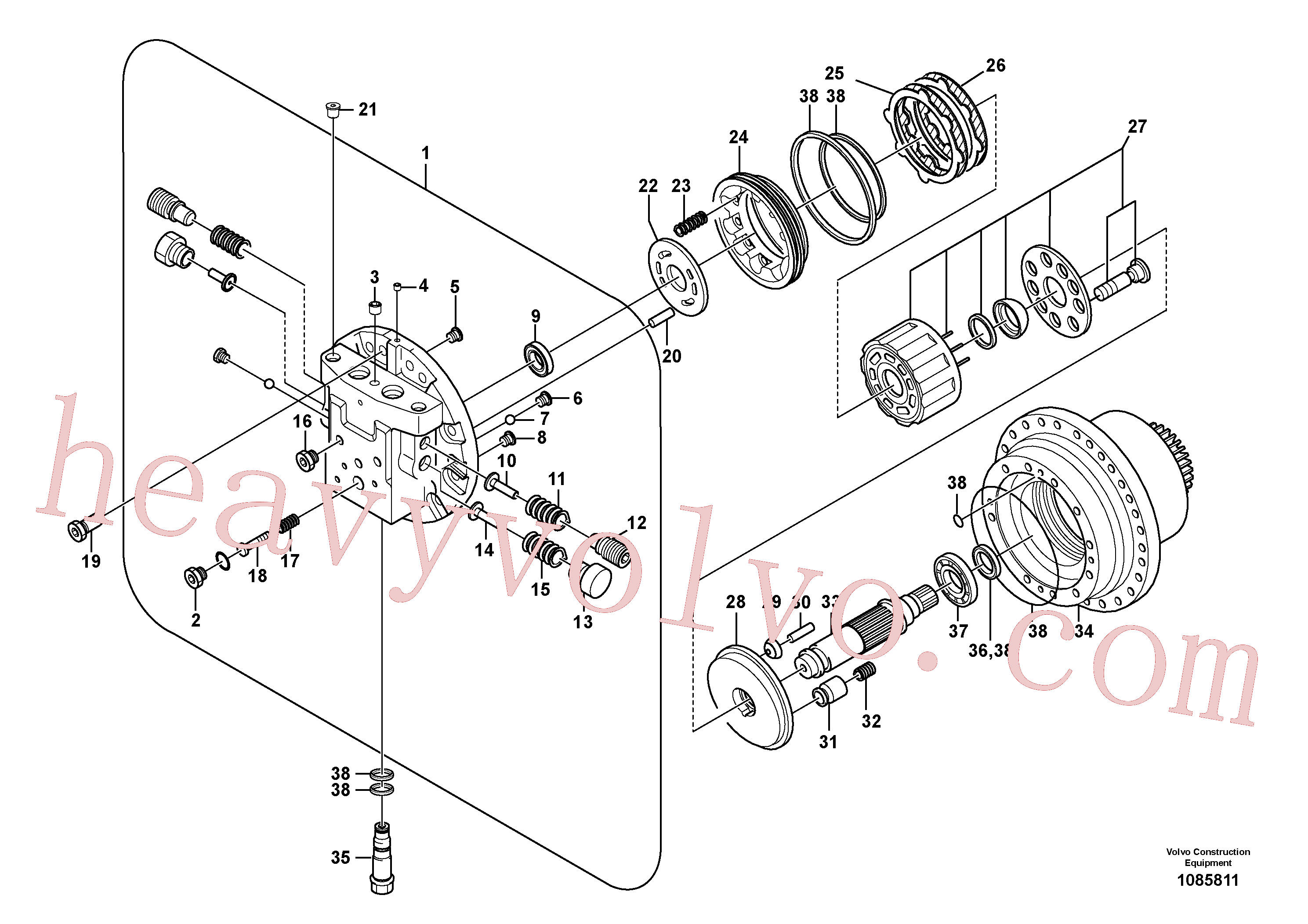 VOE14721124 for Volvo Travel motor(1085811 assembly)