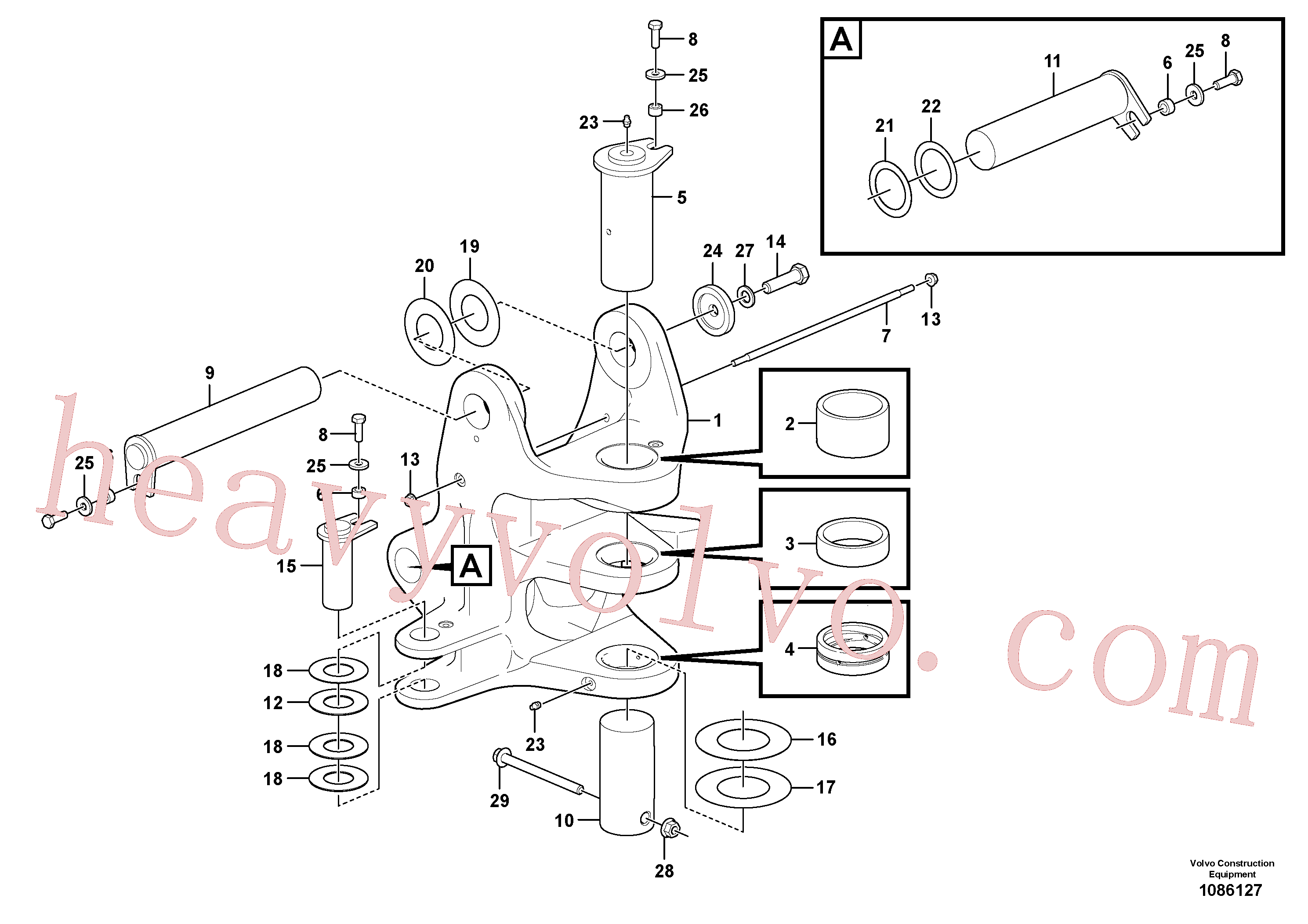 VOE11807471 for Volvo Pivot pin(1086127 assembly)