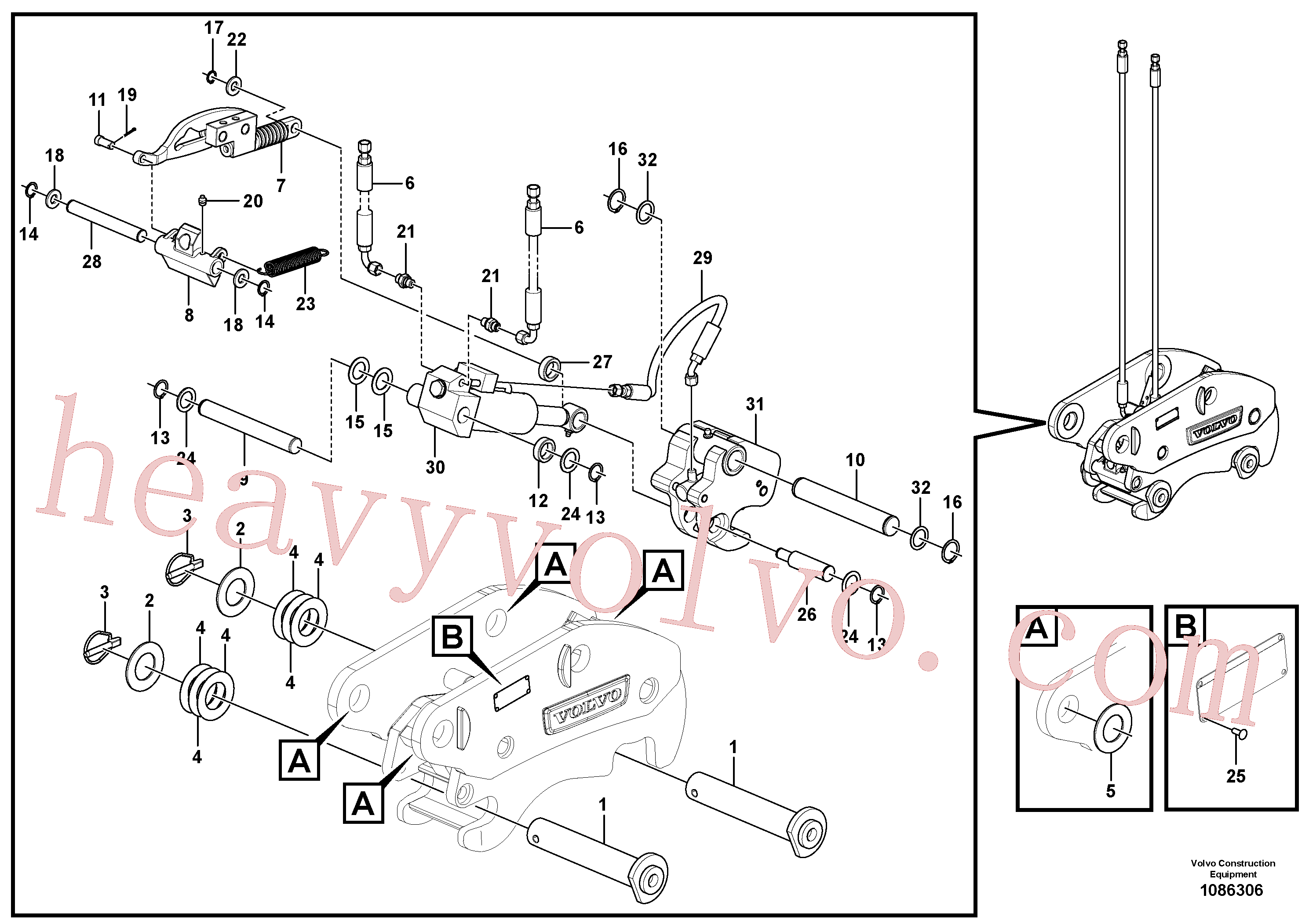 VOE15412613 for Volvo Hydraulic attachment bracket(1086306 assembly)