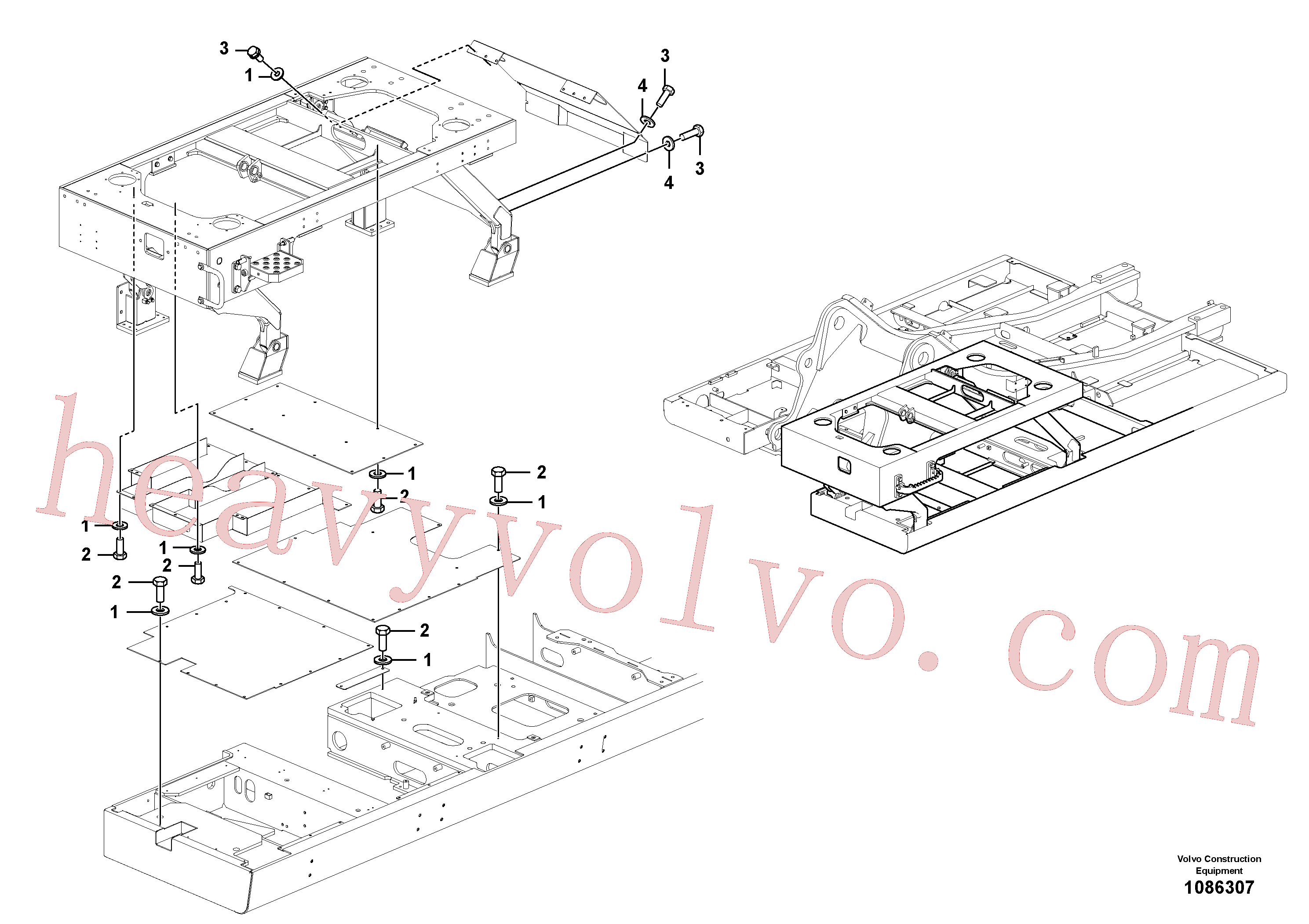 VOE994848 for Volvo Cab elevation on superstructure(1086307 assembly)