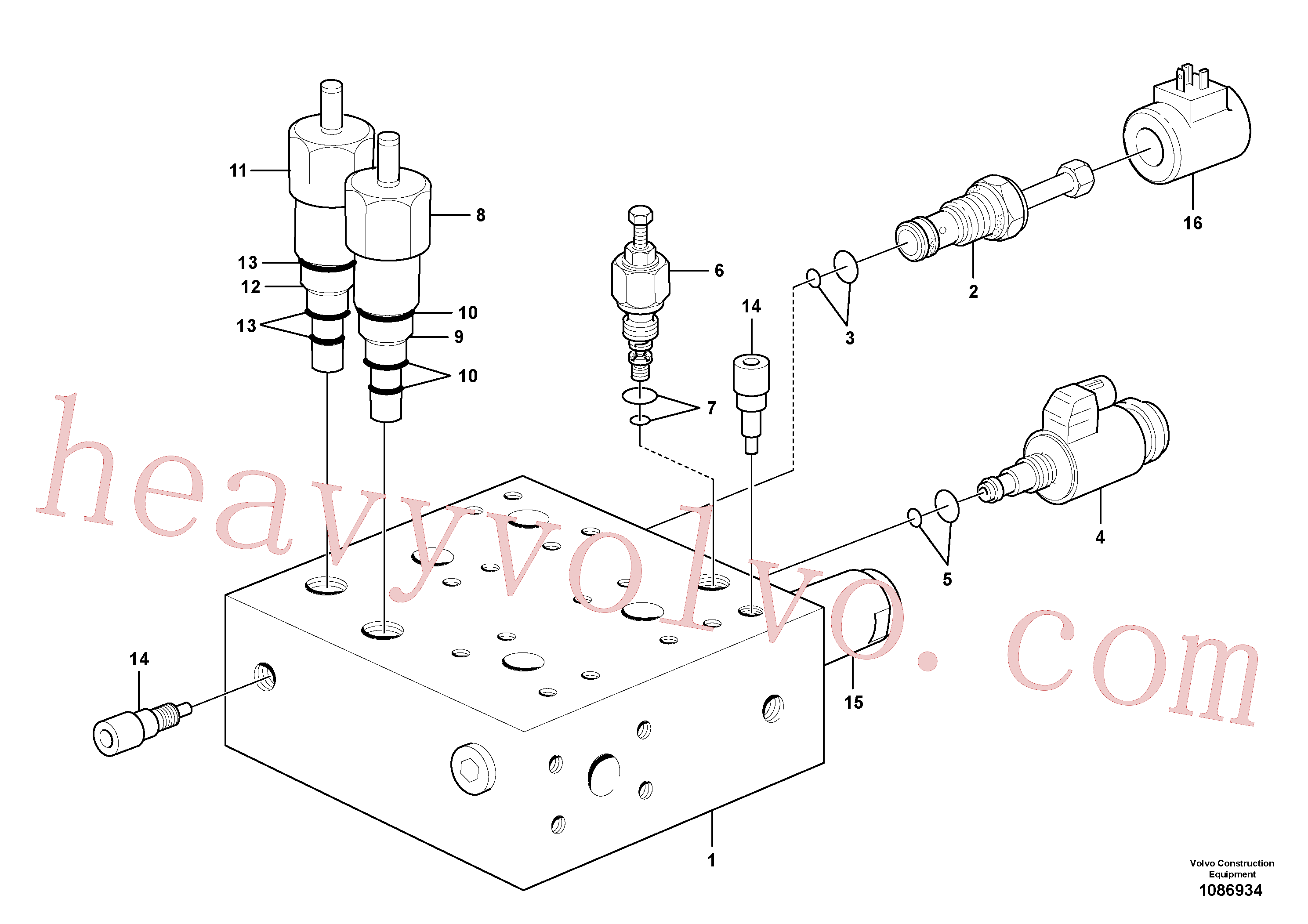 VOE11709882 for Volvo Valve body: Central block(1086934 assembly)