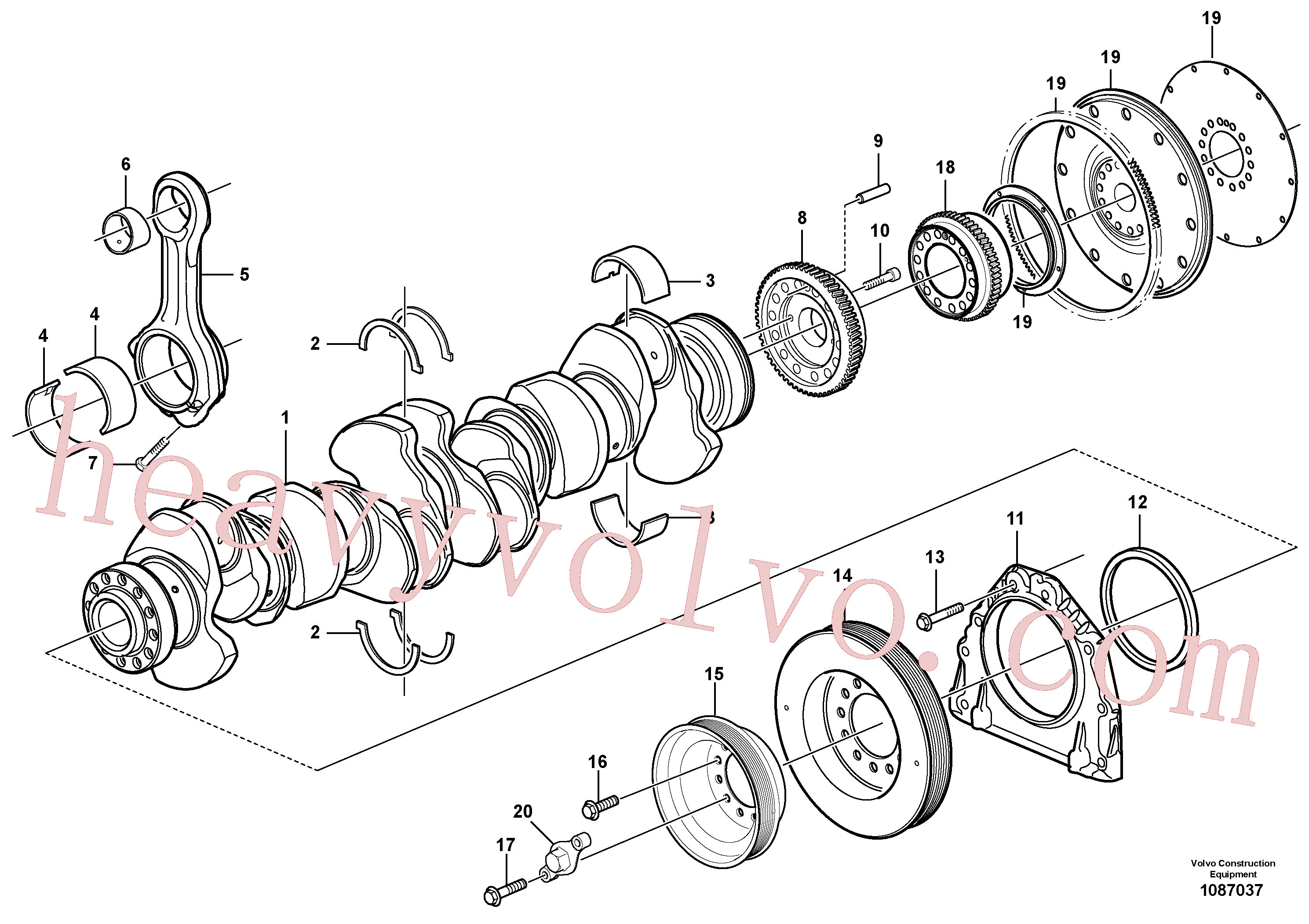 VOE941761 for Volvo Crankshaft and related parts(1087037 assembly)